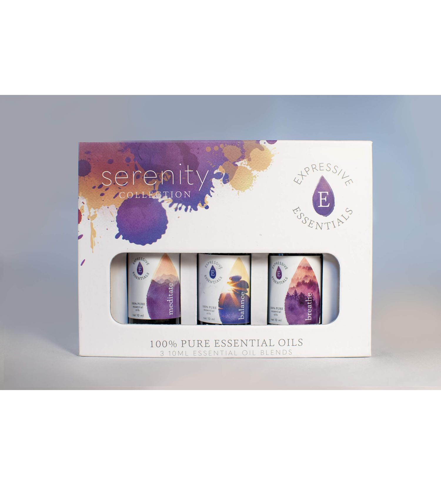 Expressive Scent 100% Pure & Natural Serenity Collection Essential Oil Blend Set | Highest Quality Aromatherapy Therapeutic Grade | Incl. Meditate Balance Breathe