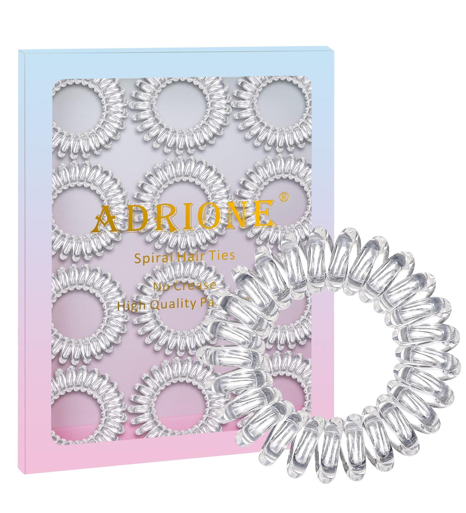 ADRIONE Clear Hair Ties - 12 Pack No Damage Elastic Bands for Thick Curly Hair - Buy Online on GoSupps.com
