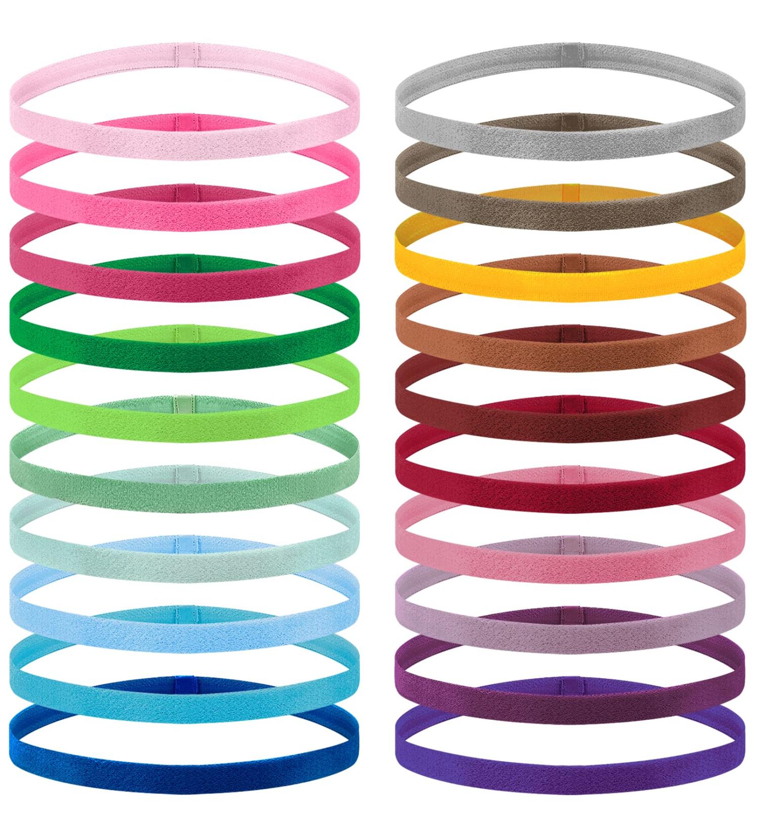 Duufin 20-Piece Anti-Slip Hair Bands | Elastic Sports Headbands for Men & Women | Yoga & Fitness Fashion Accessories - Buy Online on GoSupps.com