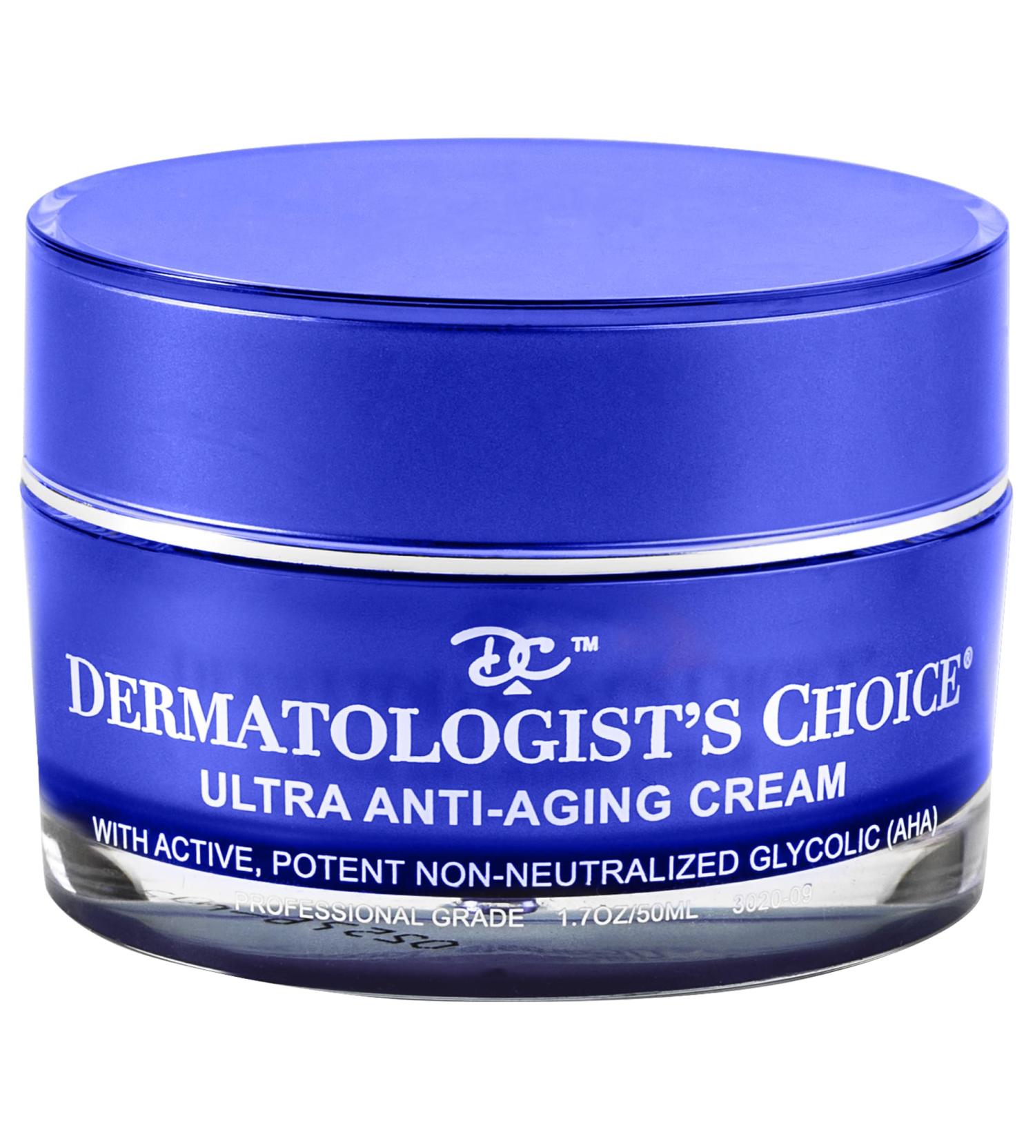 Buy Dermatologist's Choice Ultra Anti-Aging Face Cream | Non-Neutralized Glycolic Acid Paraben-Free Cruelty-Free - 1.7 oz - Buy Online on GoSupps.com