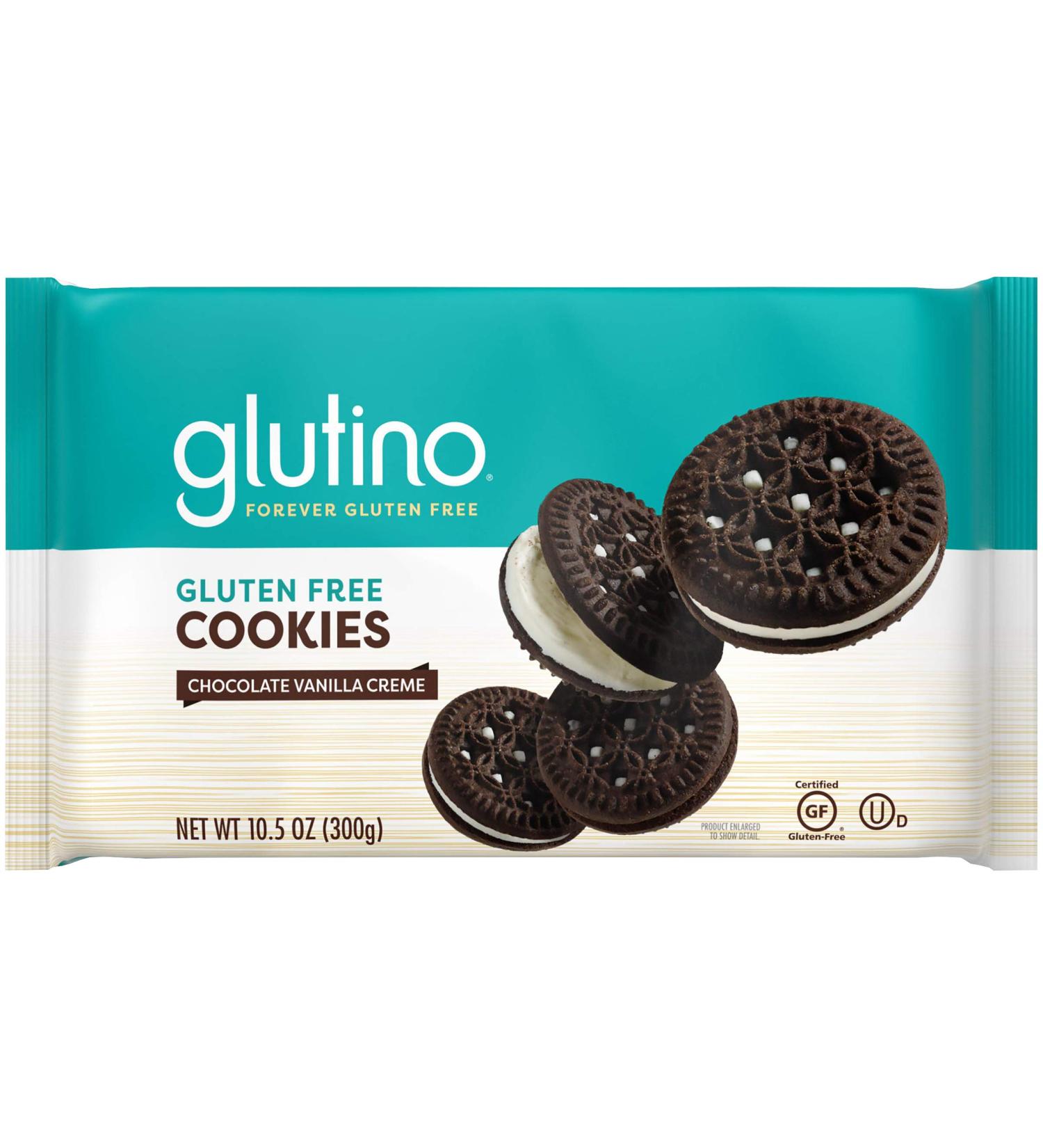 Glutino Gluten Free Chocolate Vanilla Creme Cookies - 10.5 oz | Delicious Treats - Buy Online on GoSupps.com
