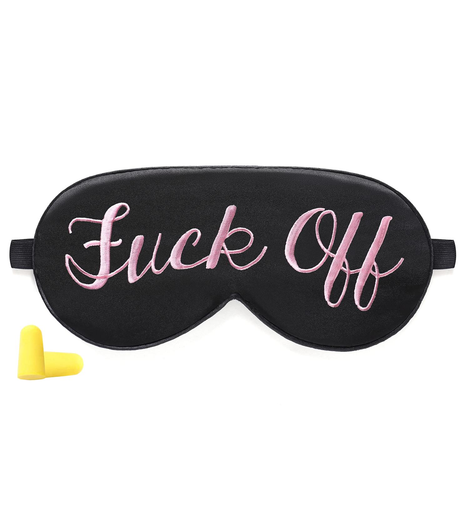 Mulberry Silk Funny Sleeping Eye Mask - Adjustable Head Straps - Black - Buy Online on GoSupps.com