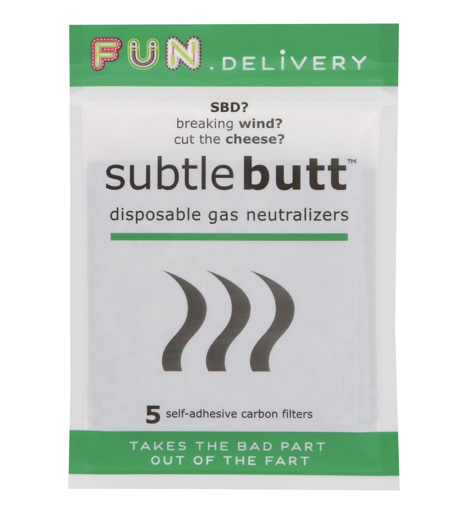 Subtle Butt Disposable Gas Neutralizers - 5 Pack for Odor Control | International Shipping Available - Buy Online on GoSupps.com