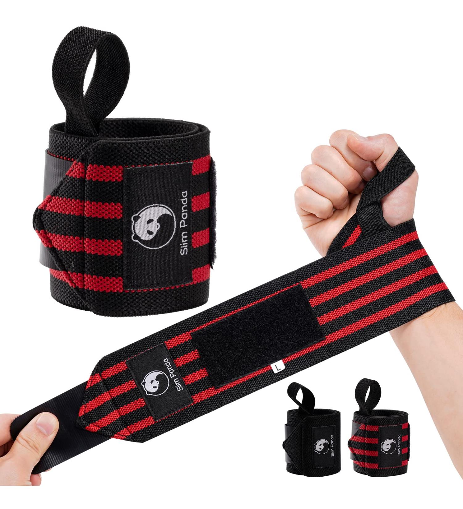 Buy Slim Panda Wrist Bandages - 45cm Training Aid for Strength & Fitness | Professional Calisthenics & CrossFit Gear for Men & Women - Black Red - Buy Online on GoSupps.com