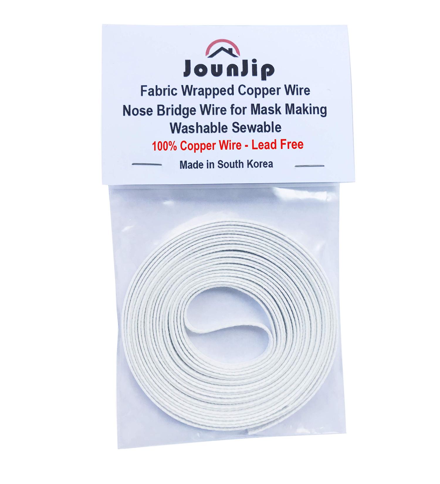 Nose Bridge Strip Fabric Wrapped Copper Wire - Washable & Sewable - White 5 Yards - Buy Online on GoSupps.com