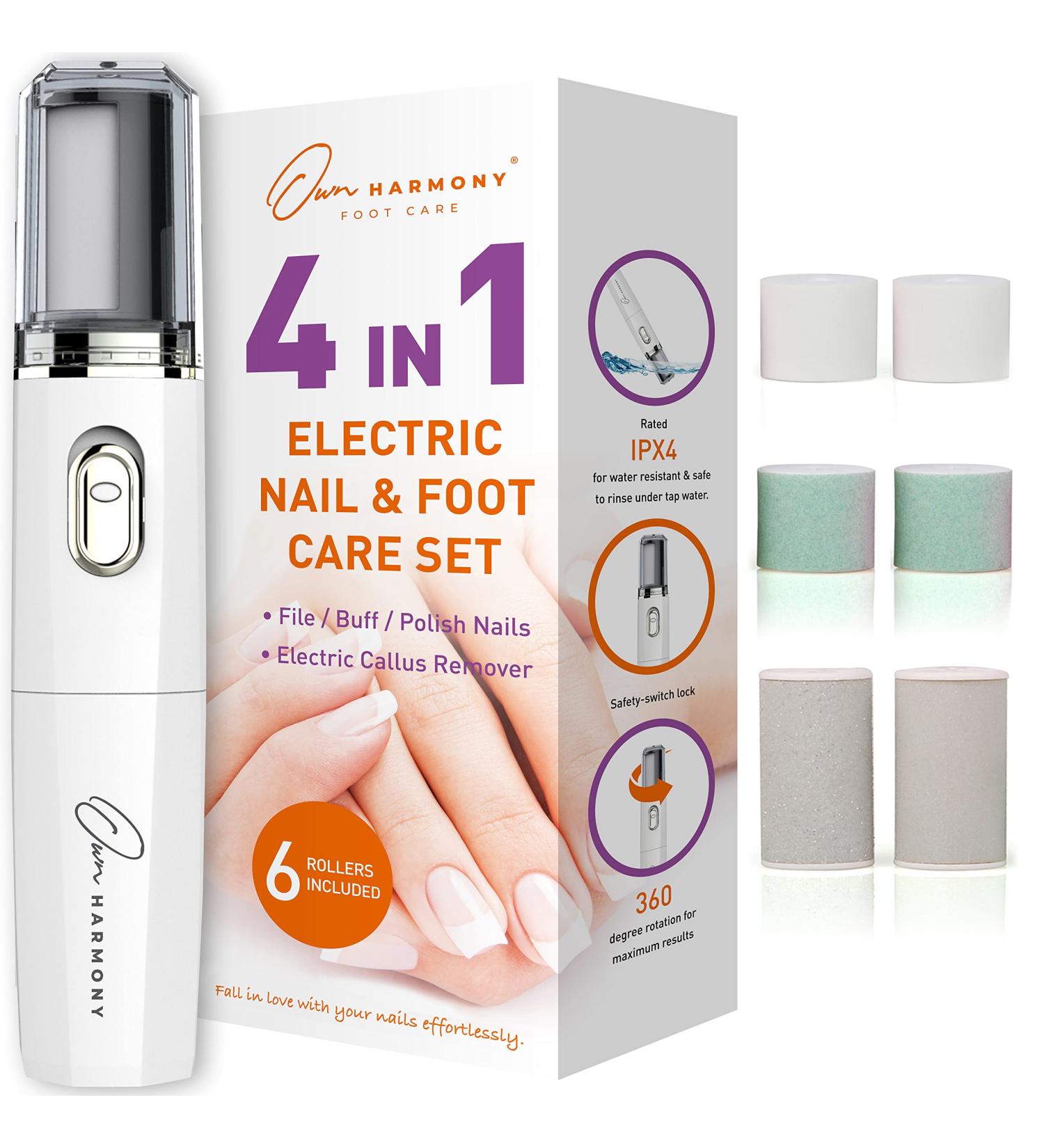 Own Harmony Electric Nail Buffer and Shine Kit with Callus Remover - Mani Pedi Tools for Natural Nails and Foot Care - Buy Online on GoSupps.com