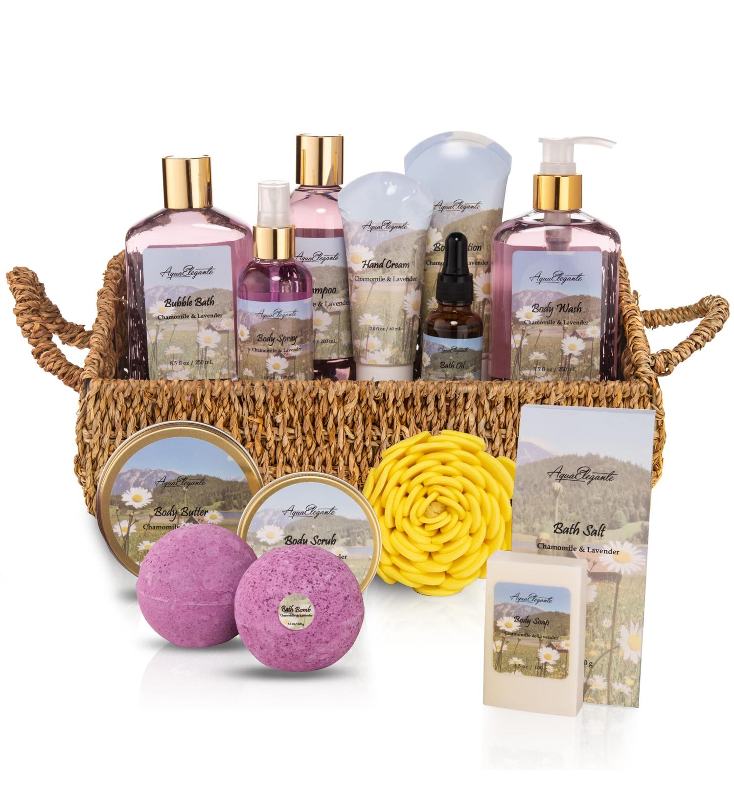 Luxury Bath Spa Gift Set - 15 Piece Lavender & Chamomile Kit with Bubble Bath Lotion Bath Salts & More - Perfect for Relaxation - Buy Online on GoSupps.com