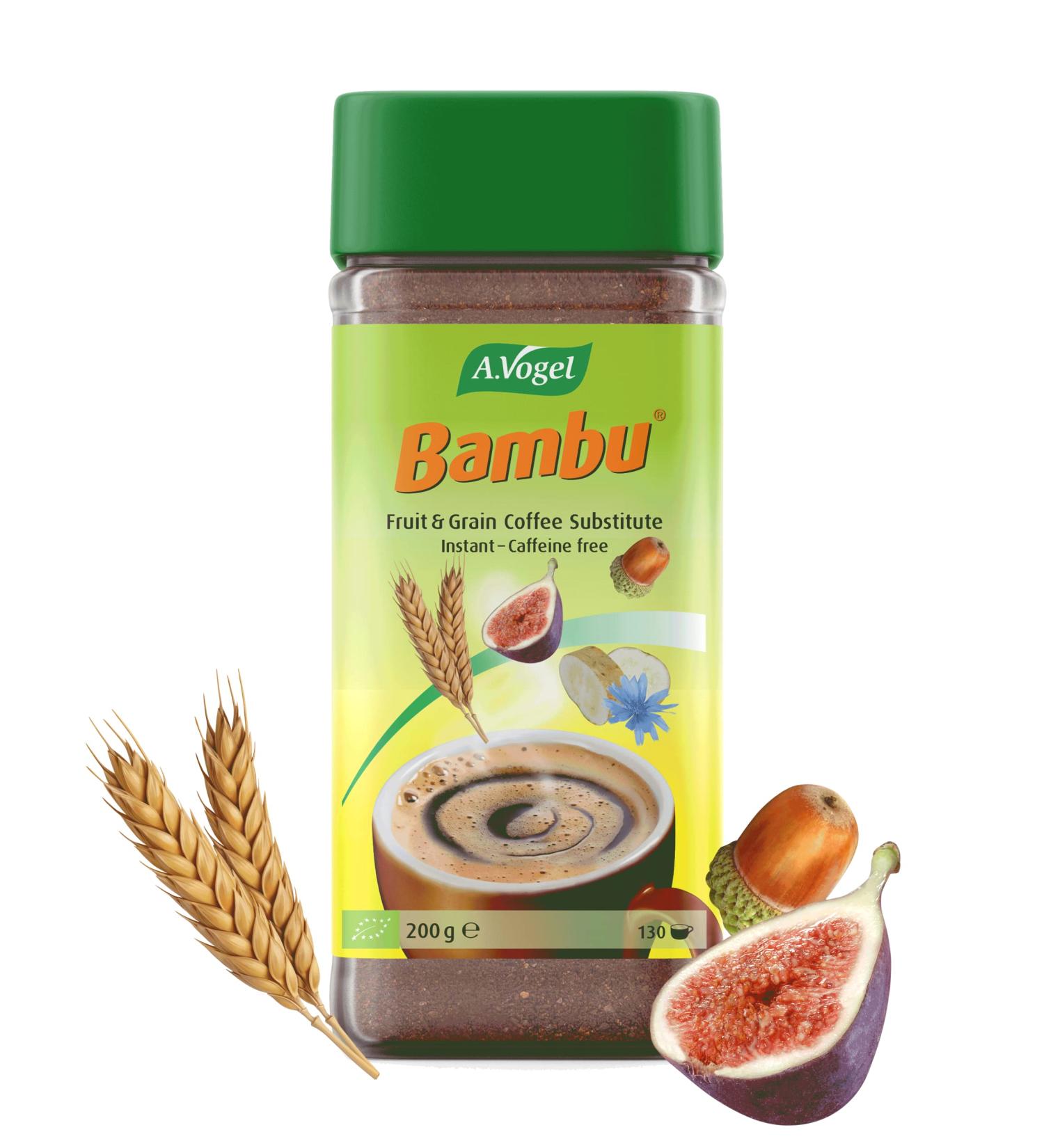 A.Vogel Bambu Fruit & Grain Coffee Substitute | Caffeine-Free Organic Blend | 130 Servings | 200g Pack - Buy Online on GoSupps.com