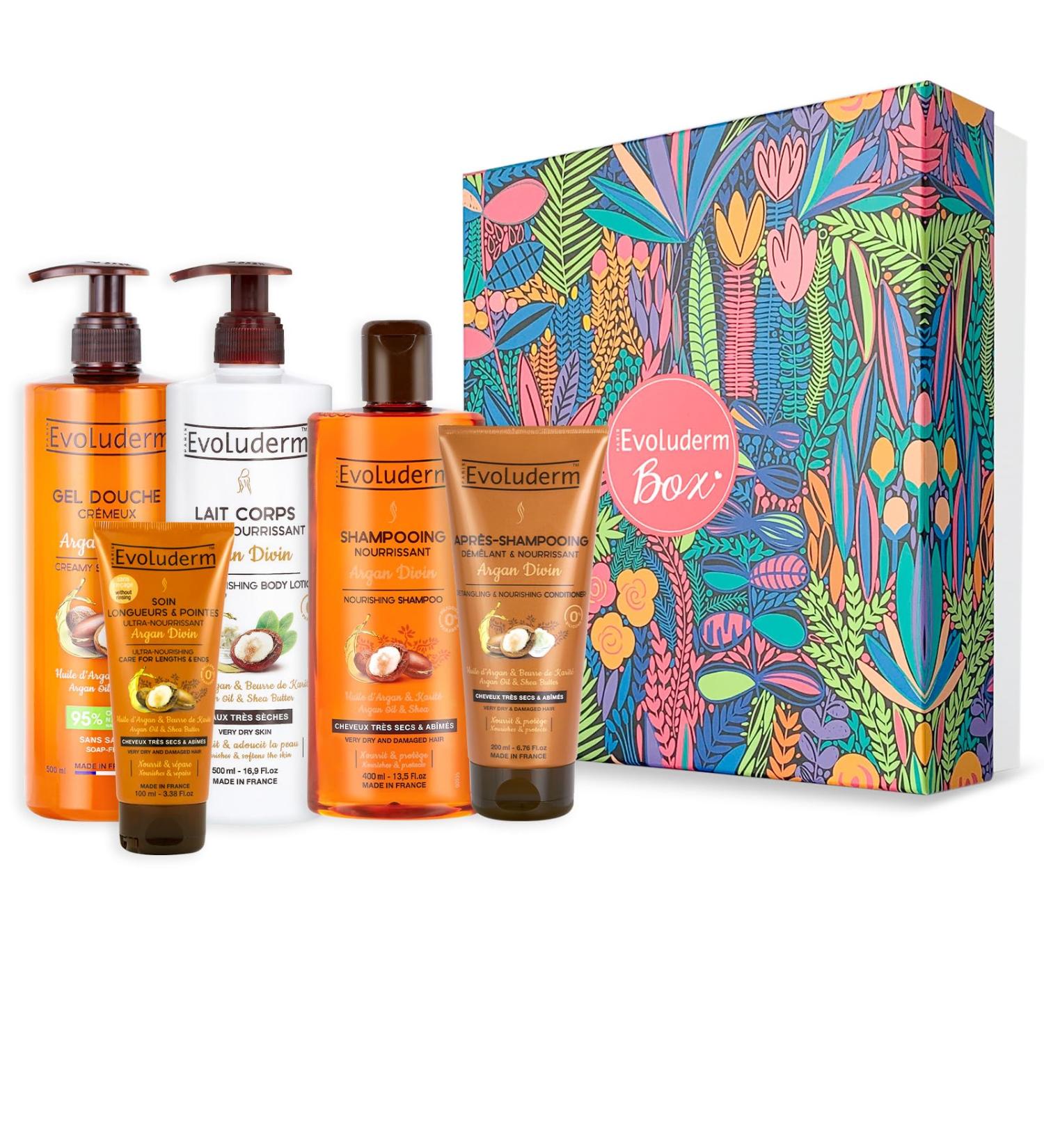 EVOLUDERM Argan Body & Hair Gift Set 5 products + Comb Natural Origin Vegan Made in France Magic Forest Box Gift Idea Ideal Christmas Birthday Mother s Day gift - Buy Online on GoSupps.com