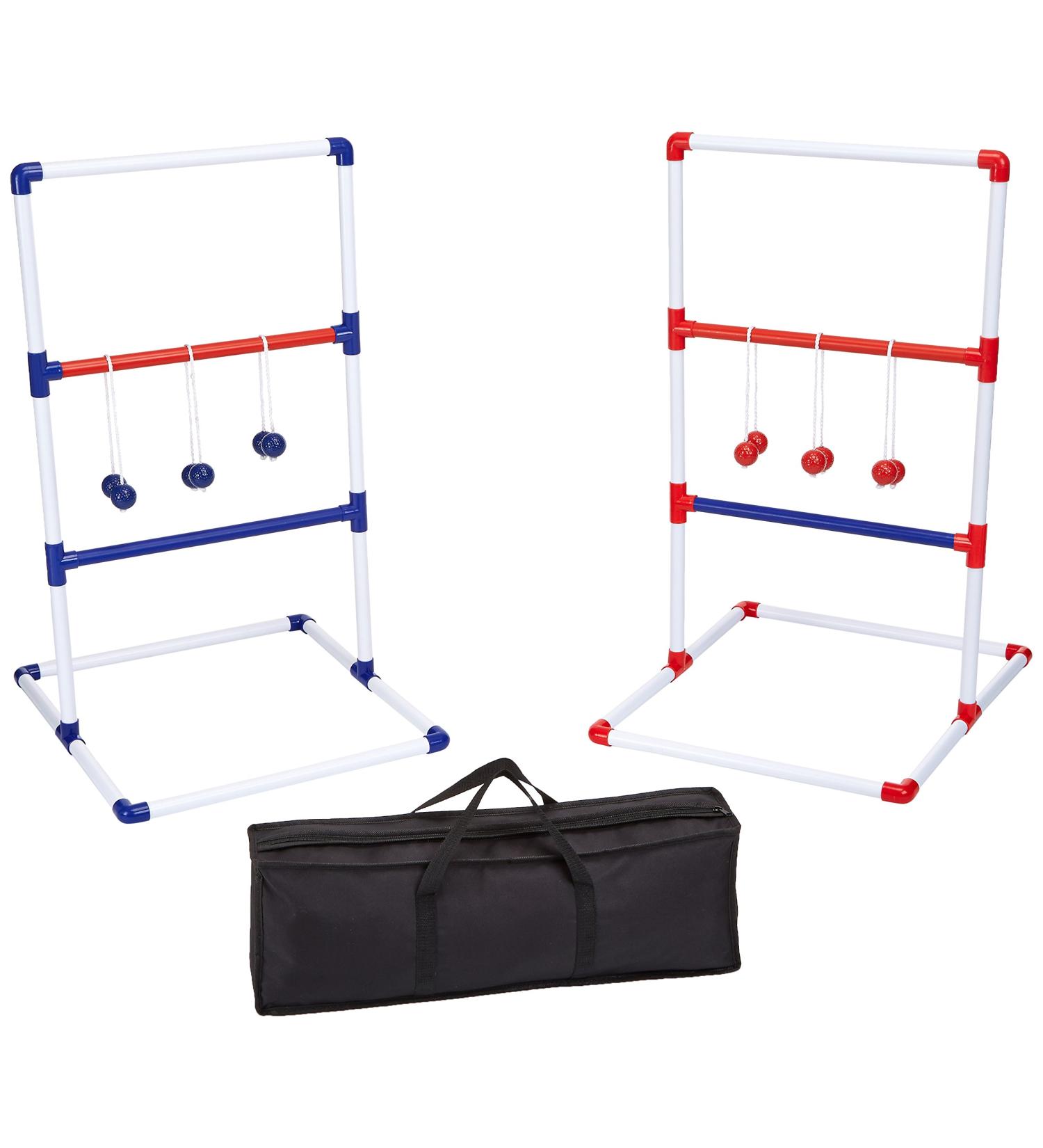 Amazon Basics Ladder Toss Outdoor Lawn Game Set with Soft Carrying Case - Red/Blue - 22 x 26 x 38 Inches - Buy Online on GoSupps.com