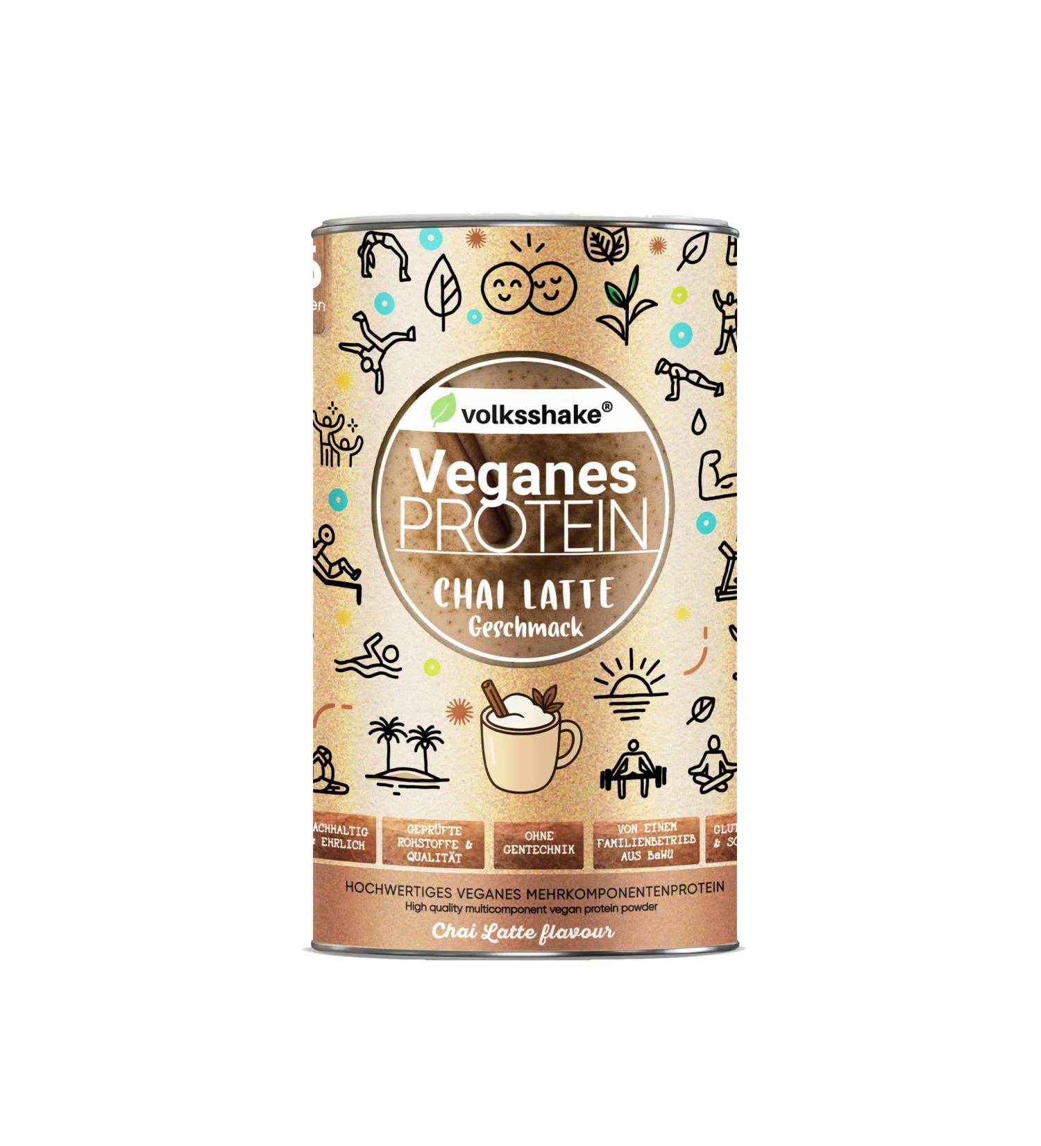 Volksshake Vegan Proteins Cream/Cherry 1kg Pure Vegetable Protein from 12 Sources Sausage Free and Soy Free with Chia Hemp Quinoa Premiu