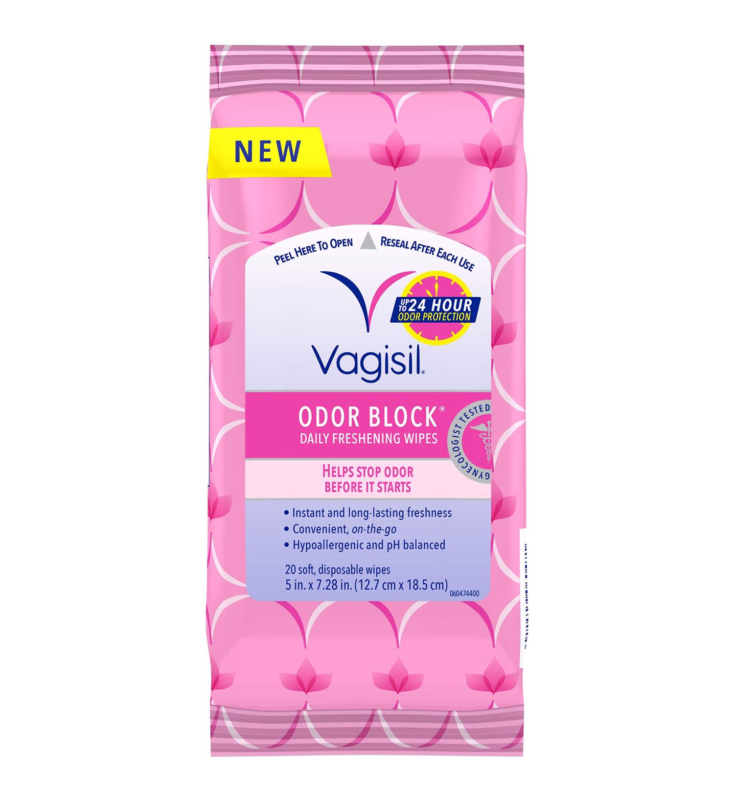 Vagisil Odor Block Daily Freshening Wipes - 20 Count Resealable Pouch - Pack of 1 - Buy Online on GoSupps.com