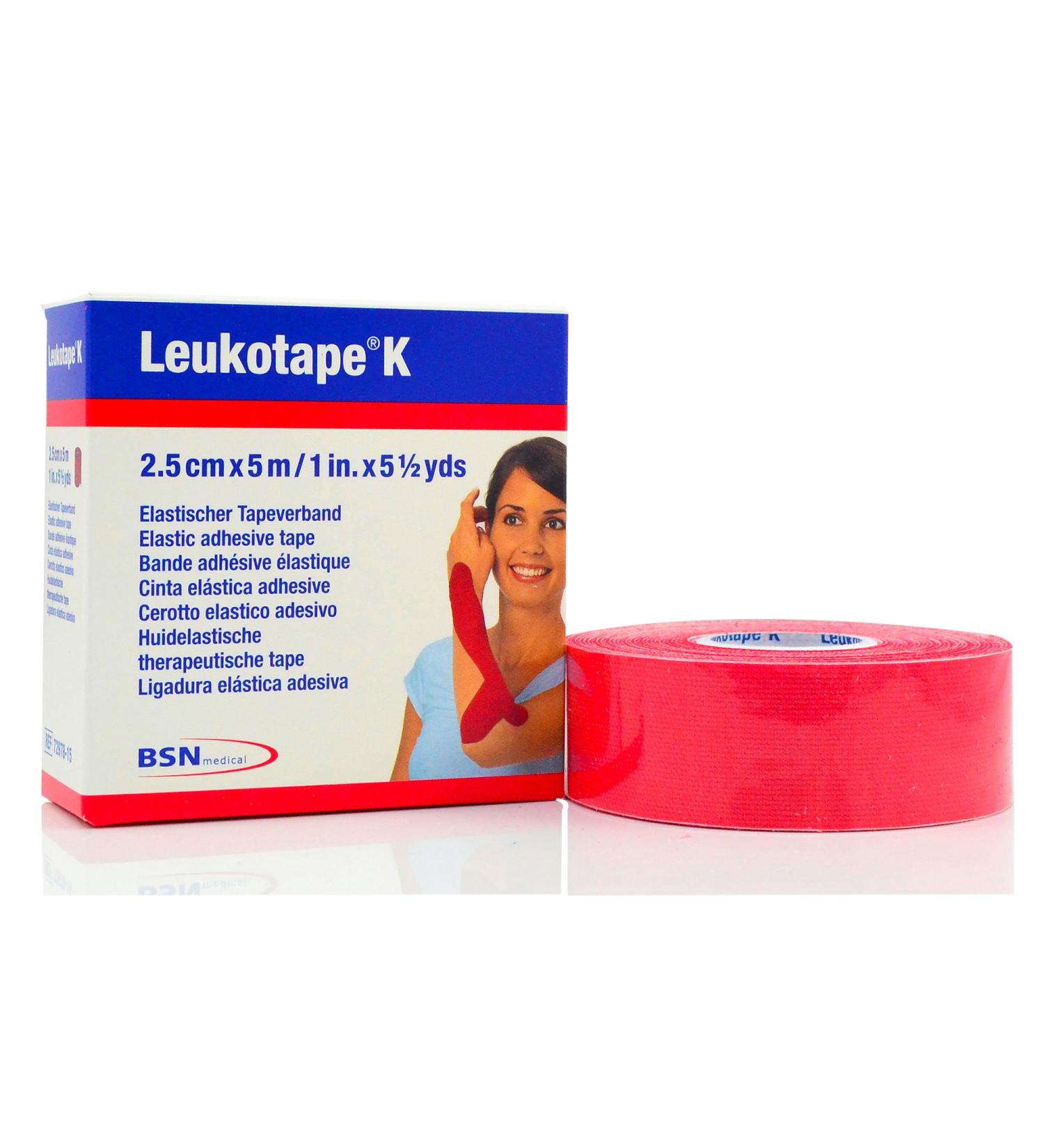 Leukotape K - Therapeutic Kinesiology Tape - 1 x 5.4 Yard Roll Red