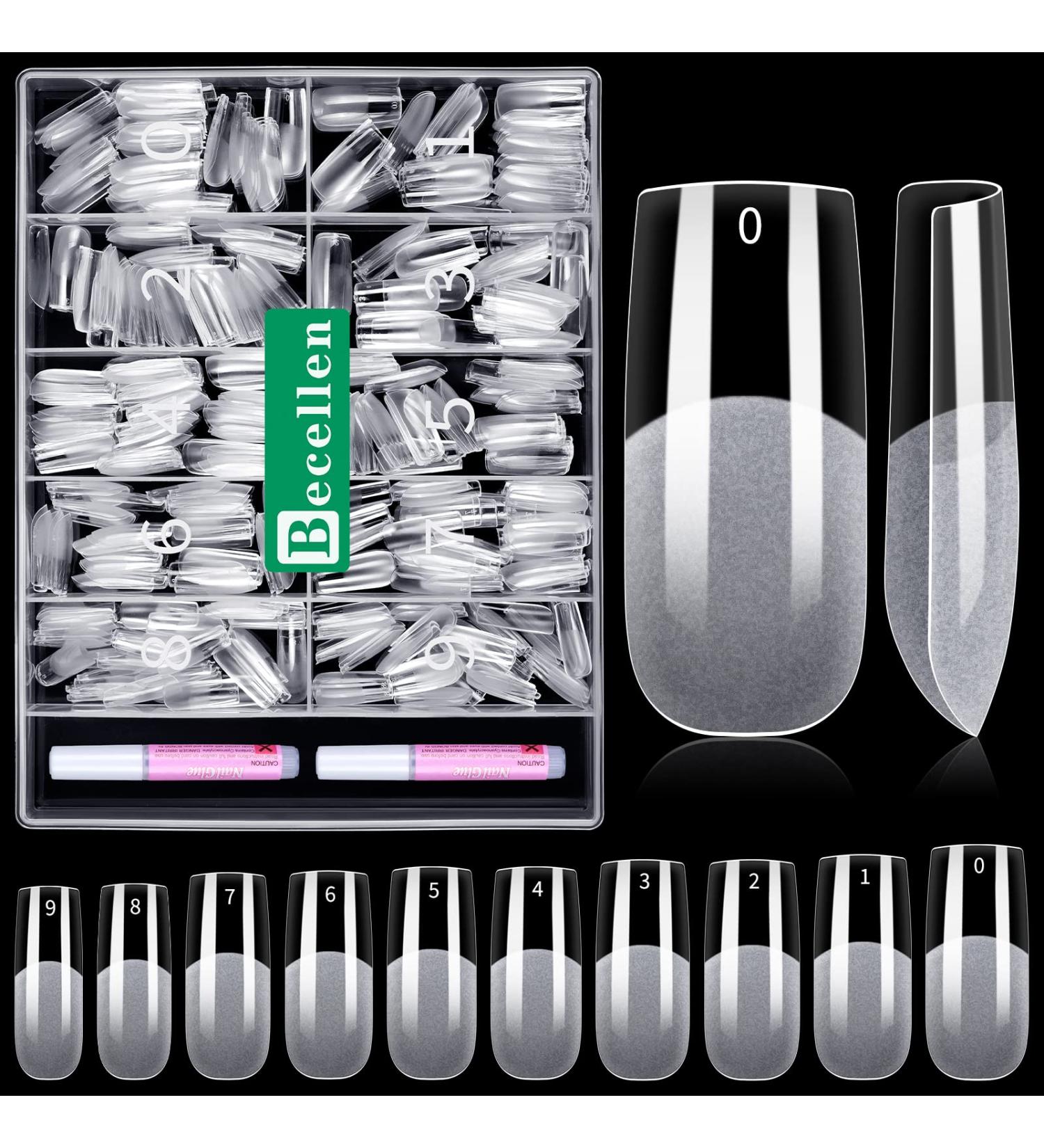 Cell 500 Pieces Soft Gel Nail Tips - Fake Full Cover Square Nails Set for DIY Nail Art with Glue - Buy Online on GoSupps.com