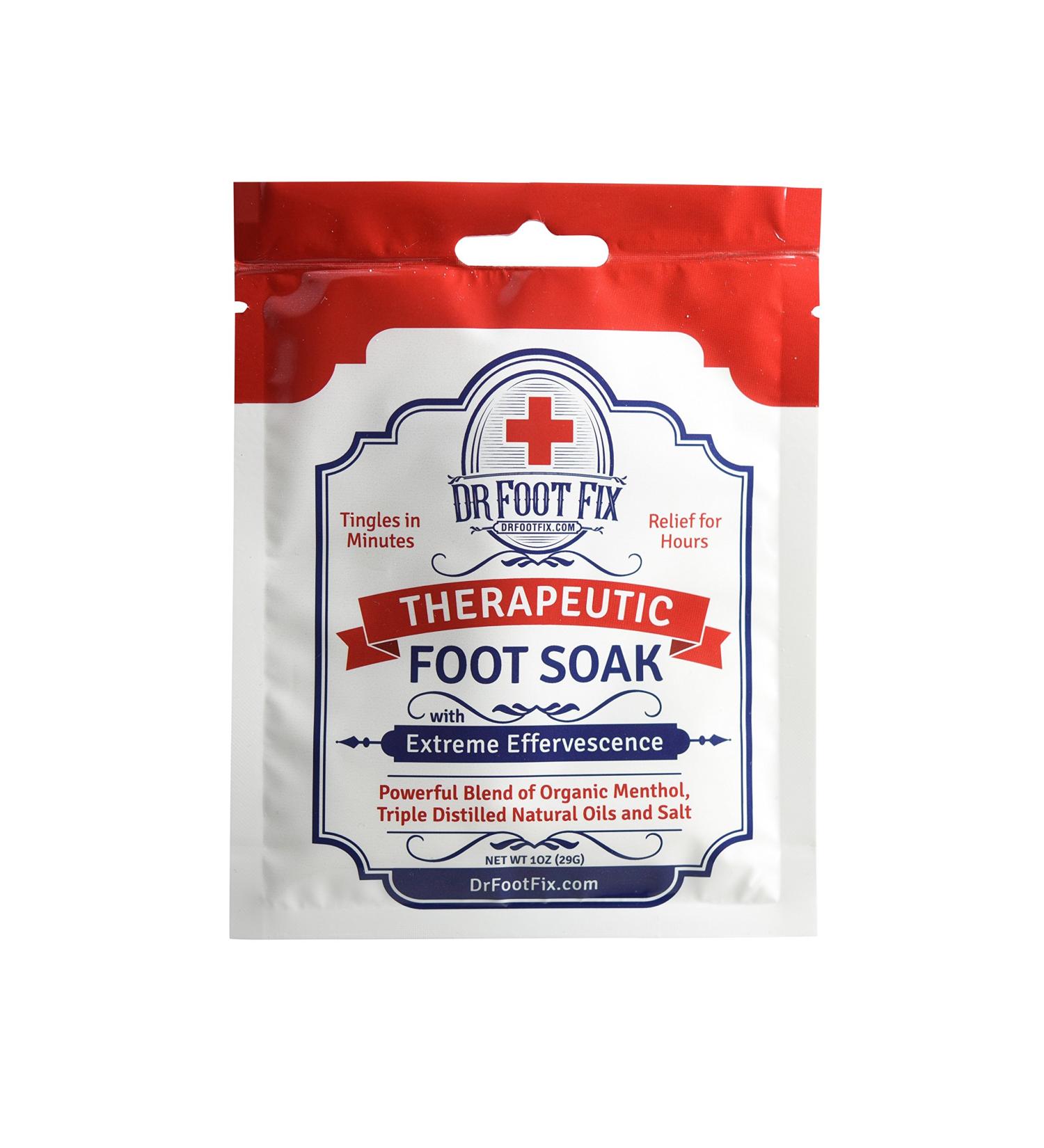 Dr. Foot Fix Therapeutic Foot Soak with Tea Tree, Peppermint & Birch Oil - 1oz Pack - Fights Fungus, Odor & Athlete's Foot - Soothes & Tingles - Buy Online on GoSupps.com