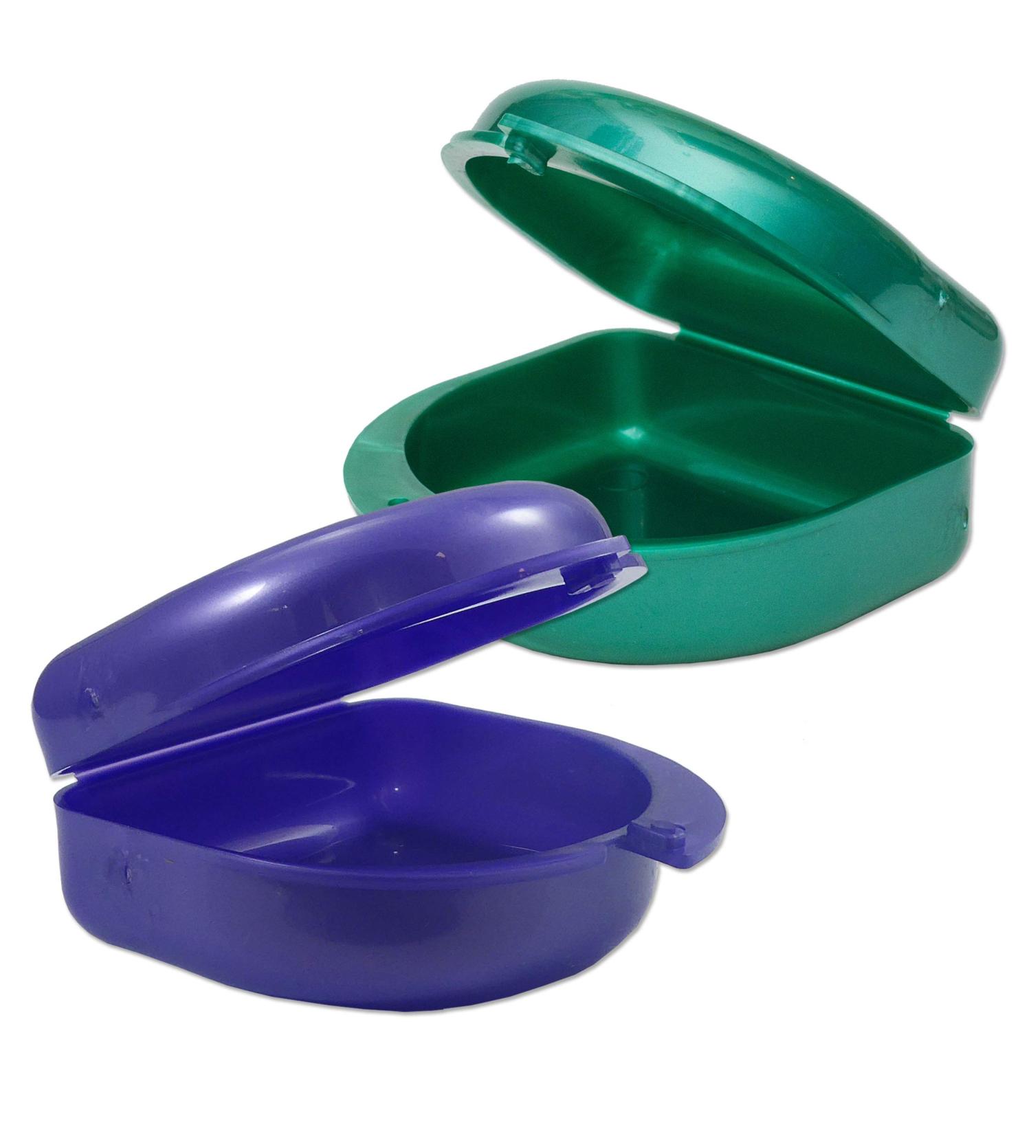 2 x Mouthguard Box for Ortho Retainers & Sports Dentures - Purple & Green - Buy Online on GoSupps.com