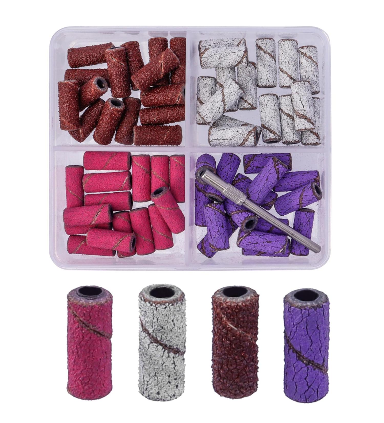 Bestgle Sanding Sleeves Nail Cutter 60 Pieces Coarse Fine Grain Sanding Belts Nail Cutter Attachments Sanding Caps Nail Cutter with Box for Manicure 80# 120# 180# 240# Grain - Buy Online on GoSupps.com