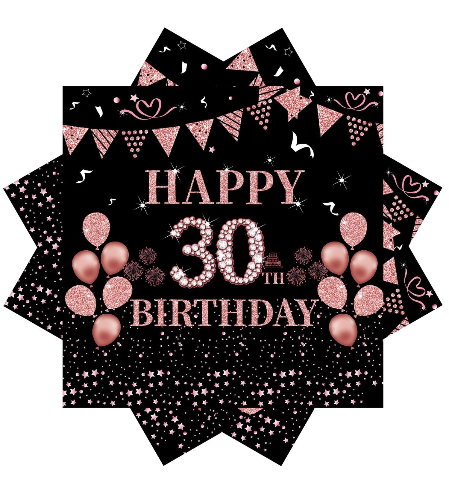 40 Rose Gold Napkins - 30th Birthday Party Decor | 33x33cm Paper Napkins for Men & Women - Buy Online on GoSupps.com