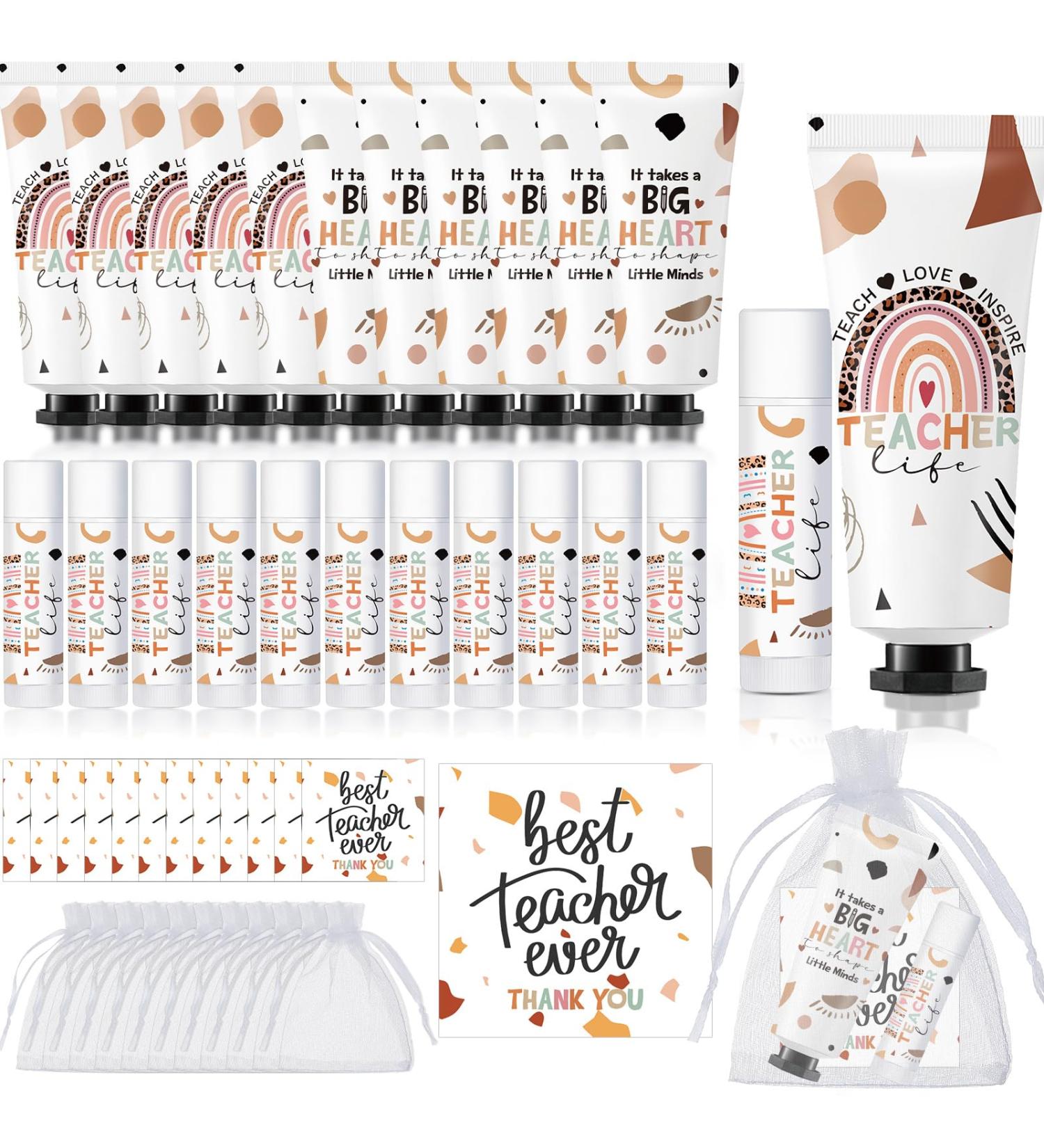 Dimsile 24 Sets Christmas Teacher Appreciation Gifts Include Hand Cream Lip Balm Bulk Organza Bags Thank You Tags Graduation Thanksgiving Thank You Teacher Gifts for Women Girls Party Favors Holiday - Buy Online on GoSupps.com