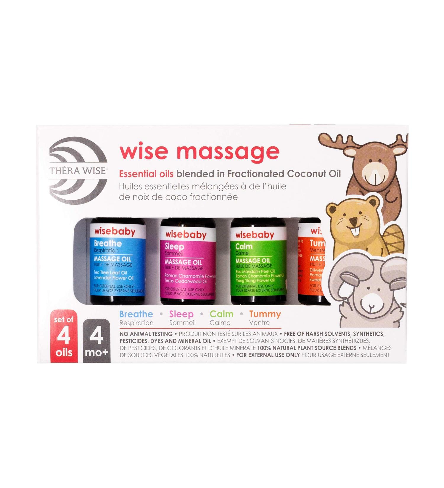 Thera Wise Massage Essential Oils 4 Pack | Aromatherapy & Pre-Blended Essential Oils for Relaxation & Wellness - Buy Online on GoSupps.com