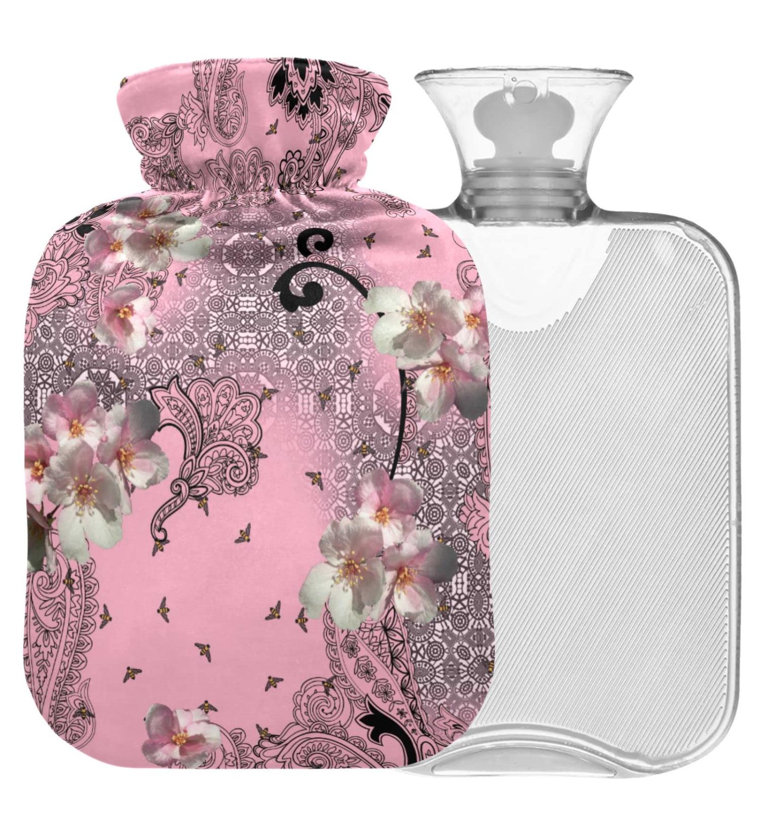 NAANLE 2L Hot Water Bottle with Blooming Paisley Cover | Pain Relief for Back Hands & Feet | Heat & Cold Therapy - Buy Online on GoSupps.com