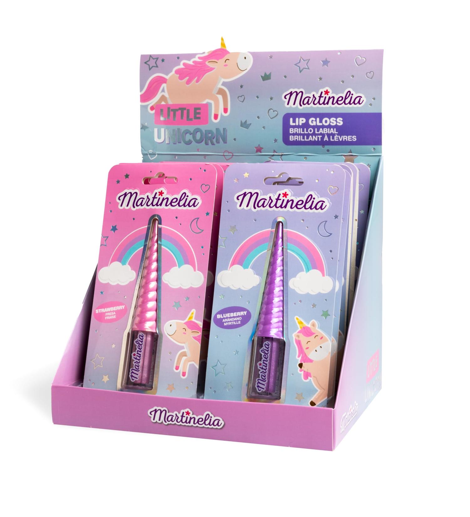 MARTINELIA - Unicorn Gloss For Kids - Flavored Lip Gloss For Girls - Non-Toxic Kids Makeup - Random Strawberry or Blueberry Model - 1 unit - Buy Online on GoSupps.com