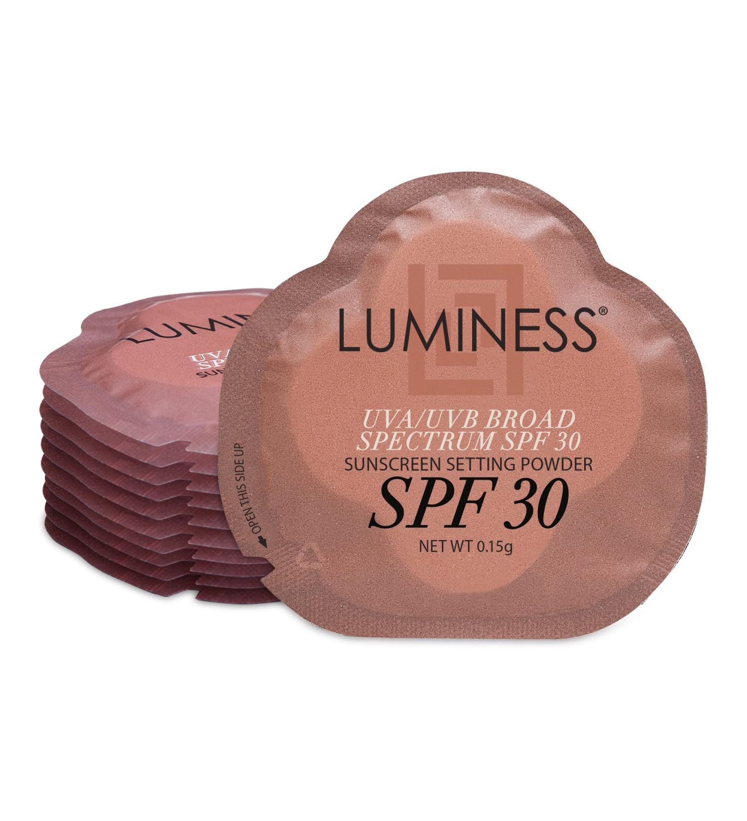 LUMINESS Sunscreen Setting Powder Packets, SPF 30, 18 Pack - UVA/UVB Broad Spectrum Protection - Non-Greasy & Non-Irritating for All Skin Types - Travel-Friendly Single-Use & Portable Packets - Buy Online on GoSupps.com