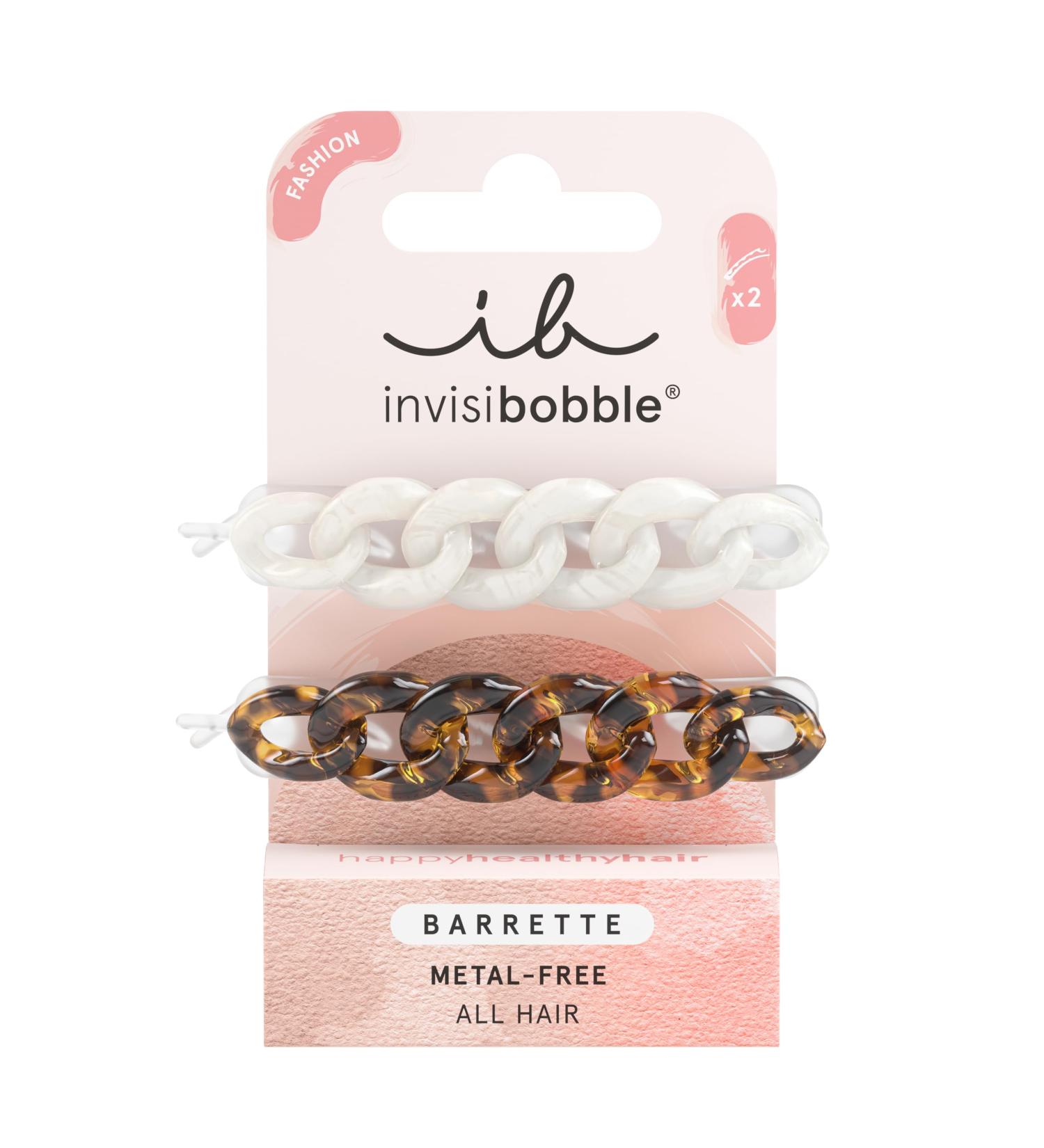 Invisibobble Barrette 2x Non-Slip Hair Clip - Stylish Brown & White Women's Hair Clip Designed in Munich | Too Glame to Give a Damn - Buy Online on GoSupps.com