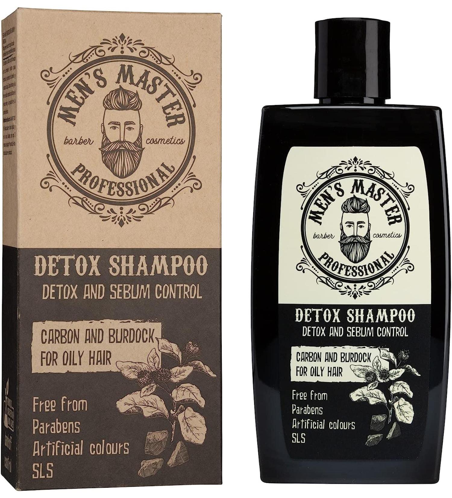 Detox Shampoo for Men | Active Carbon & Burdock | Paraben & Sulfate Free | 260 ml - Men's Master - Buy Online on GoSupps.com