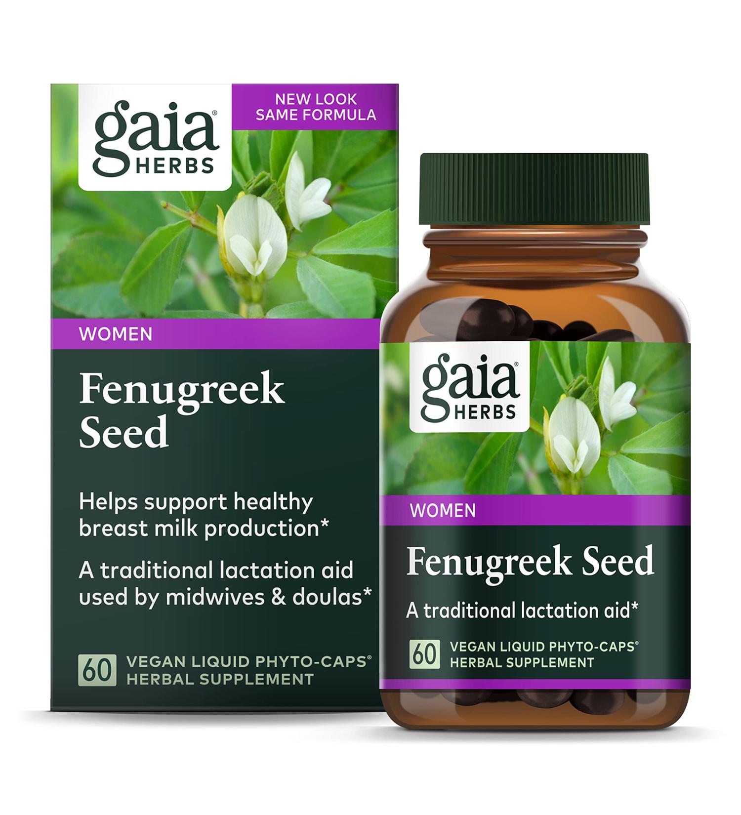 Gaia Herbs Fenugreek Seed for Women - 60 Vegan Liquid Phyto-Caps for Hormonal Balance - Buy Online on GoSupps.com