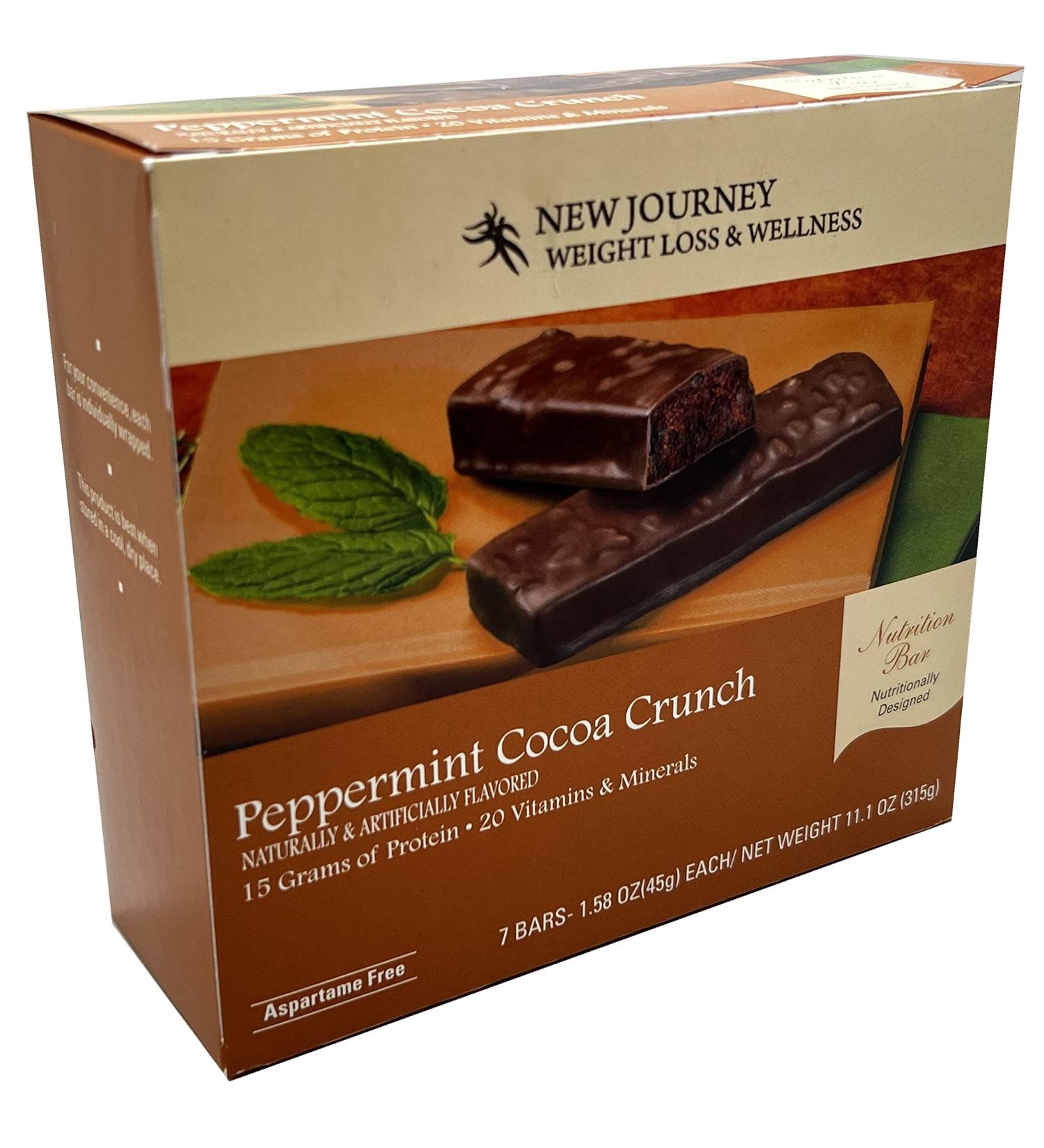 Peppermint Cocoa Crunch Bar - New Journey Weight Loss & Wellness - High Protein Nutrition Bar (7 bars/box) - Buy Online on GoSupps.com