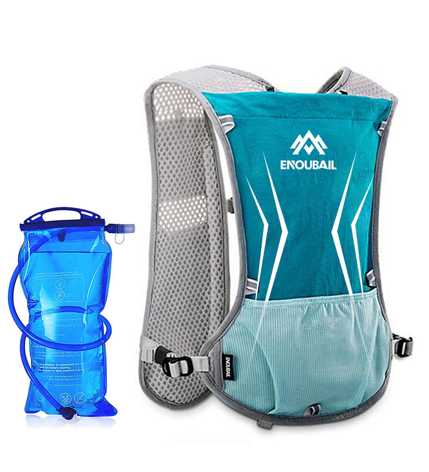 Buy Lightweight 5L Hydration Pack Backpack - Professional Running Vest for Outdoor Marathon Cycling & Hiking - Mint Green - Buy Online on GoSupps.com