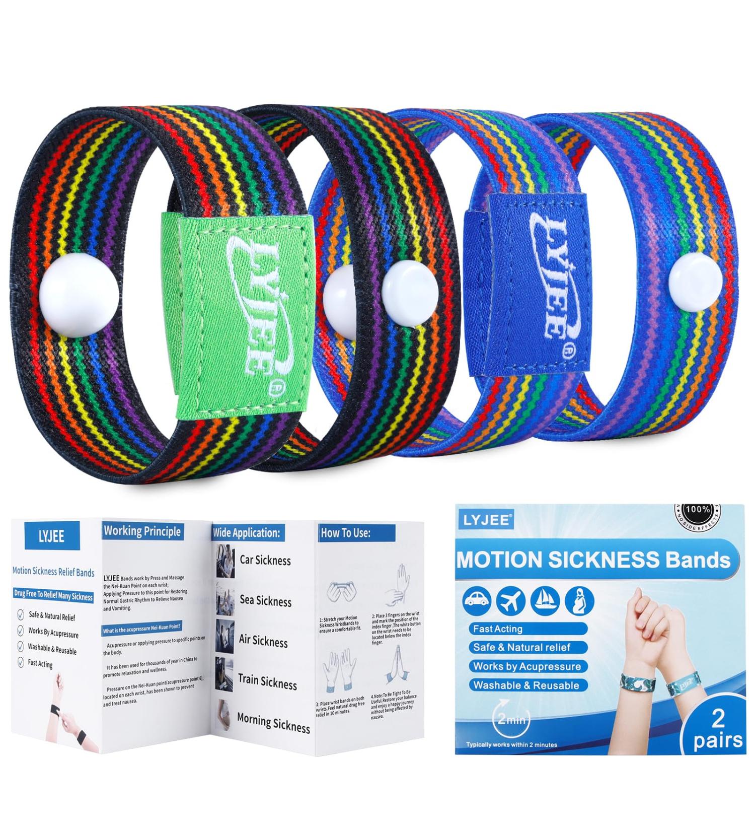 LYJEE Sea Sickness Wristbands - Motion Sickness Bands for Adults & Pregnant Women | Anti Nausea Relief - 2 Pairs (Small Size - Buy Online on GoSupps.com