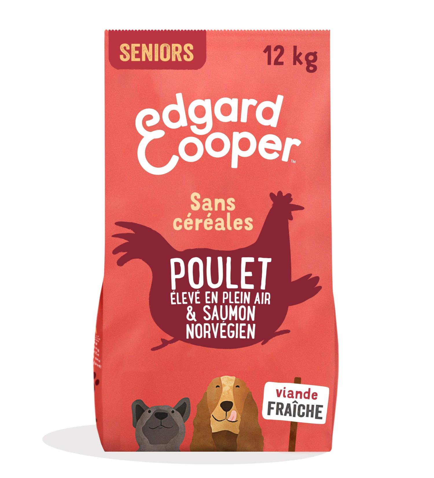 Edgard & Cooper Senior Dog Food (Chicken & Salmon 12kg) Grain Free Fresh Meat & Quality Protein Real Ingredients for Dogs Hypoallergenic No Added Sugars - Buy Online on GoSupps.com