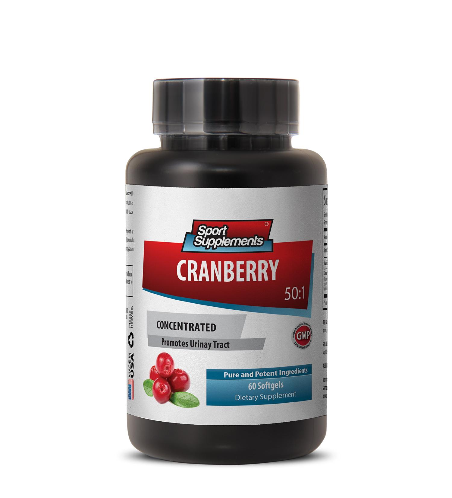 Cranberry Supplement - Cranberry Concentrated 252Mg with Vitamins C and E - Heart Health - 1 Bottle 60 softgels