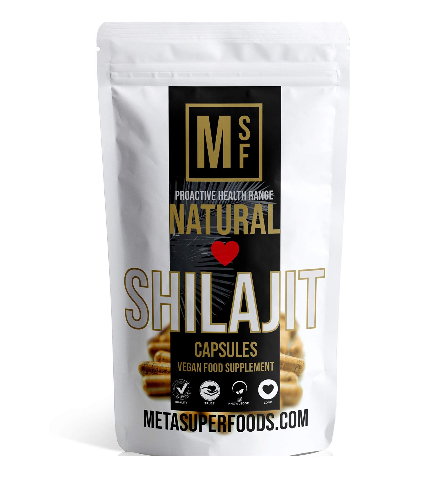 Premium Quality SHILAJIT Capsules - 1000mg Per Capsule - High Potency - Vegan - Non GMO - Made in UK - Buy Online on GoSupps.com