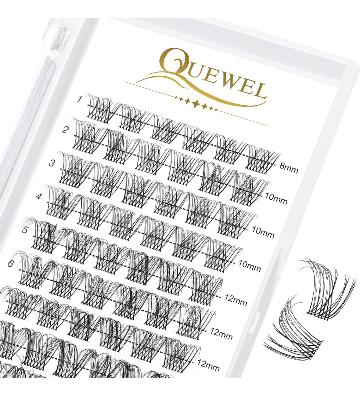 QueWel Individual Eyelash Clusters - D Curl Mix 8-16mm | 72pcs for DIY Extensions | Premium Quality Lashes - Buy Online on GoSupps.com