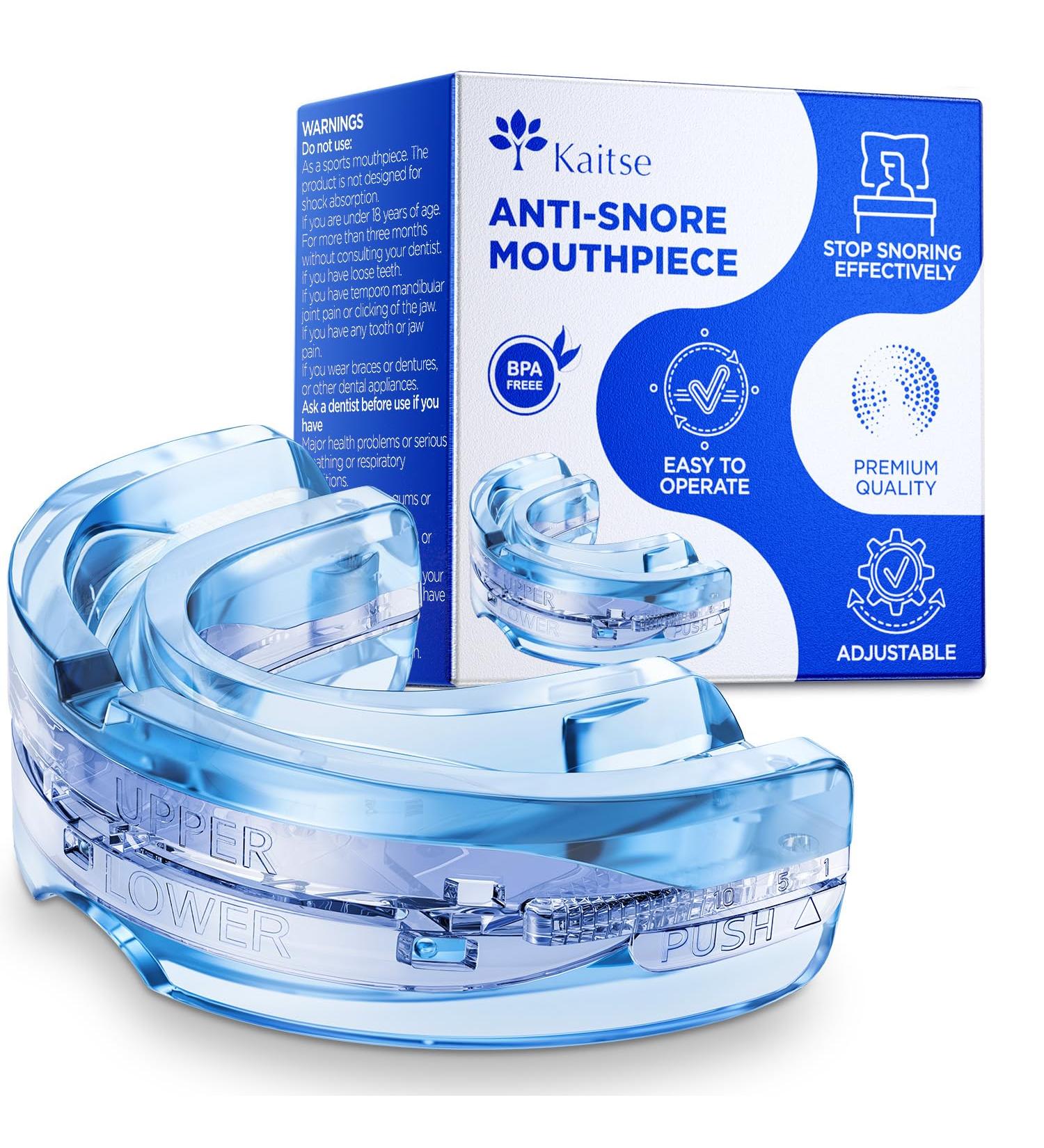 Kaitse Anti Snoring Devices for Sleep: Snoring Solution - Anti Snoring Mouth Guard - Effective Anti-Snoring Mouthpiece Stop Snoring - Buy Online on GoSupps.com