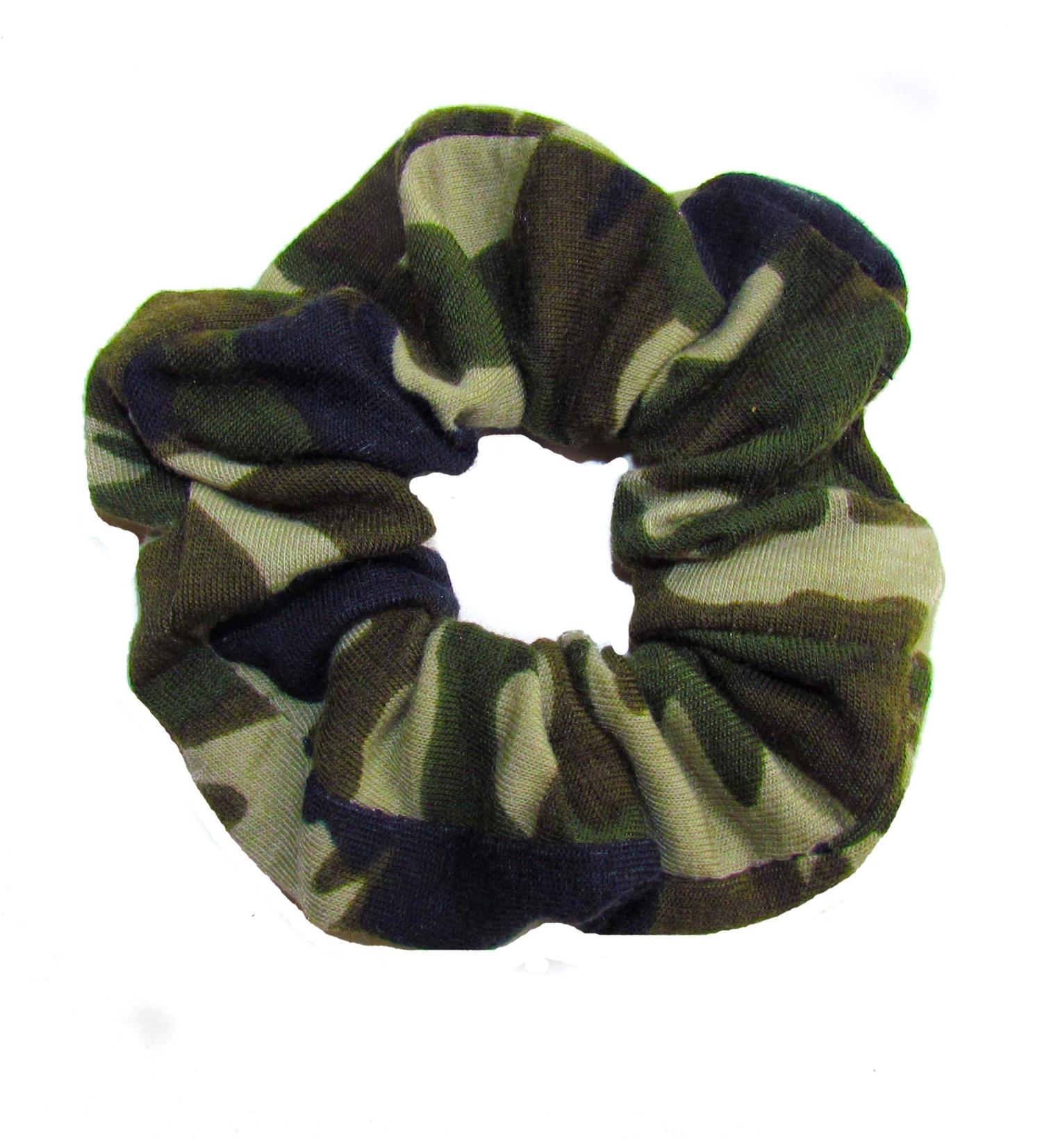 Womens/Girls SMALL Cotton Hair Scrunchie/Hair Bobble/Hair Accessory - Camouflage