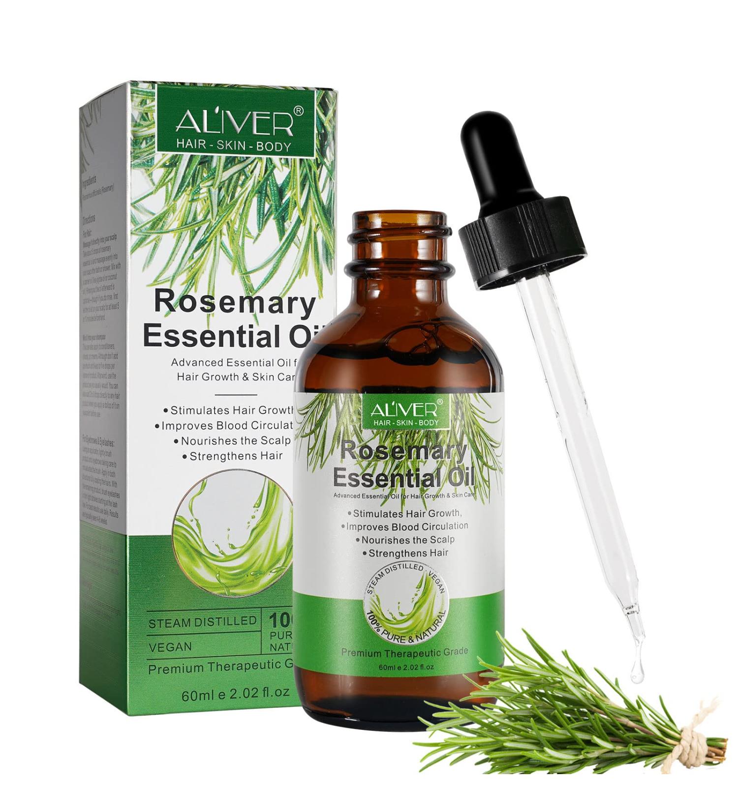 100% Pure Rosemary Oil for Hair & Scalp - 60ml | Natural Hair Growth Nourishing & Aromatherapy - Buy Online on GoSupps.com