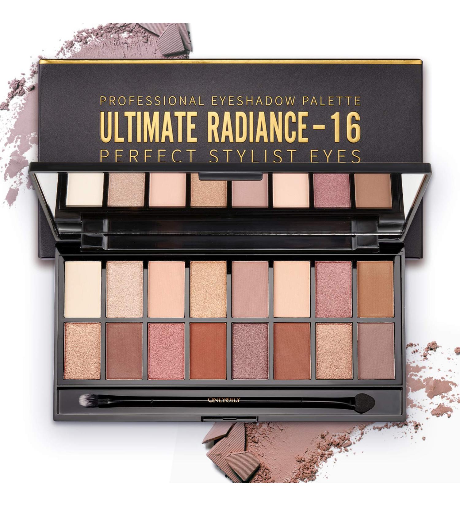 ONLYOILY 16 Colors Eyeshadow Palette - Matte Shimmer & Glitter Makeup for Stunning Eye Looks | International Shipping - Buy Online on GoSupps.com