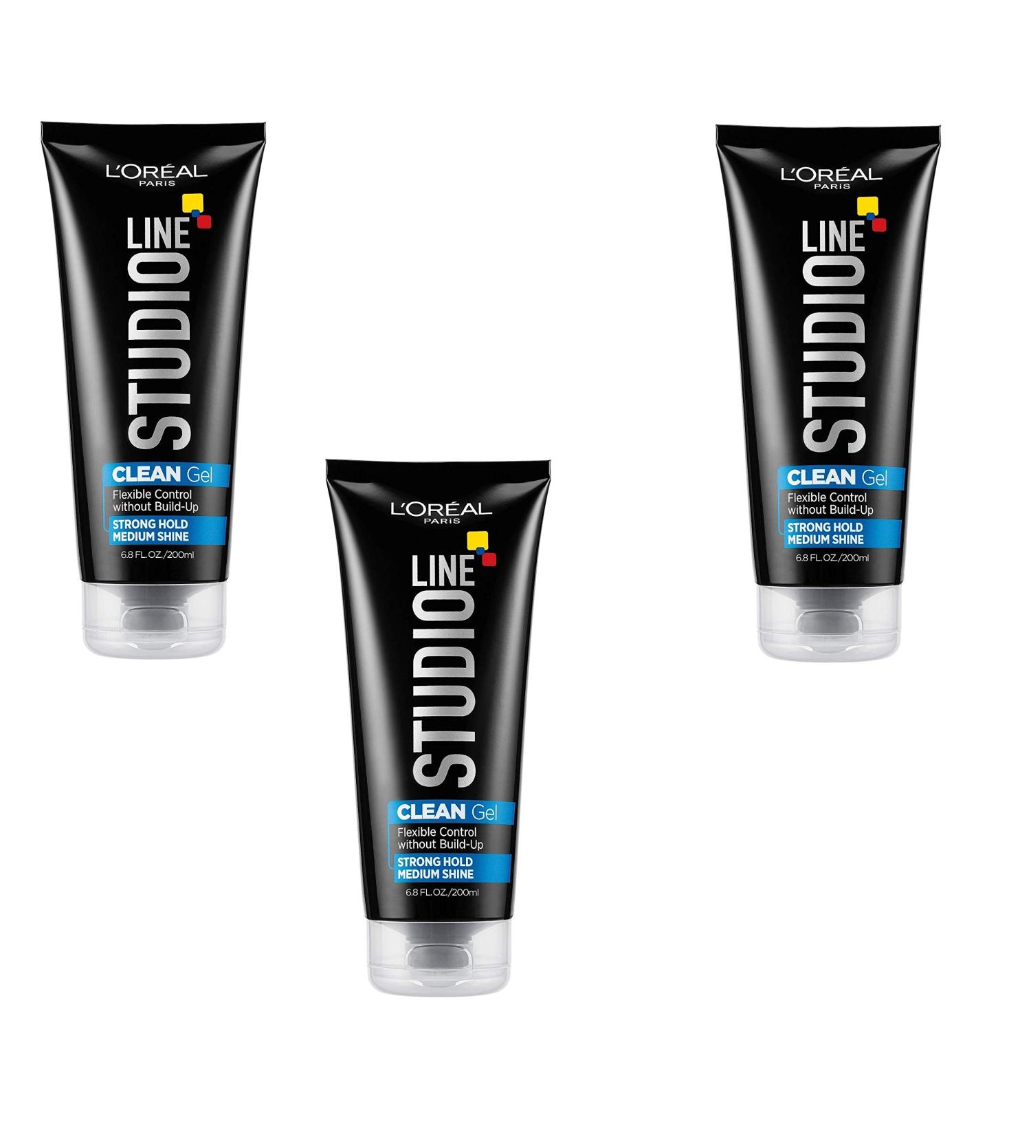 L'Oreal Paris Studio Line Strong Hold Clear Minded Clean Gel 6.8 Fl Oz (Pack of 3) - Mega 6.8 Fl Oz (Pack of 3) Bundle for Ultimate Hold - Buy Online on GoSupps.com