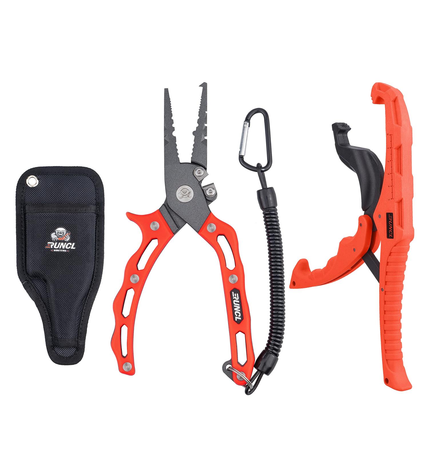 RUNCL Fishing Plier  Fish Lip Gripper Kit  Fishing Remover Extractor  Multi-Function Fishing Tools for Saltwater  Freshwater  Ice Fishing  Premium Fishing Gifts for Men A: 8" Orange Plier Gripper Kit - Buy Online on GoSupps.com
