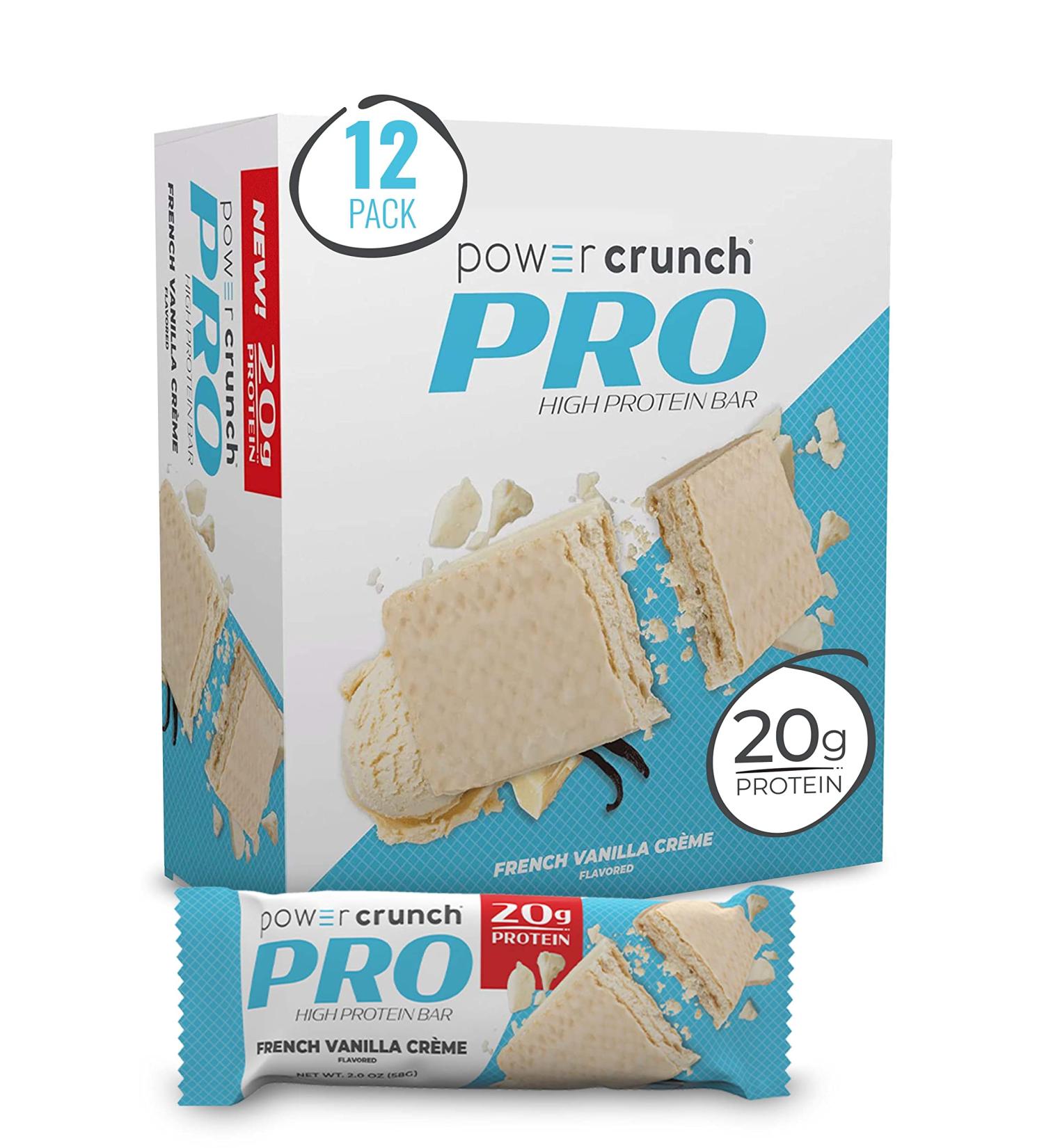 BNRG Power Crunch Protein Bar PRO - French Vanilla Crأ¨me (12 Bars, 2.0 oz) | Energy Boost & Snack - Buy Online on GoSupps.com