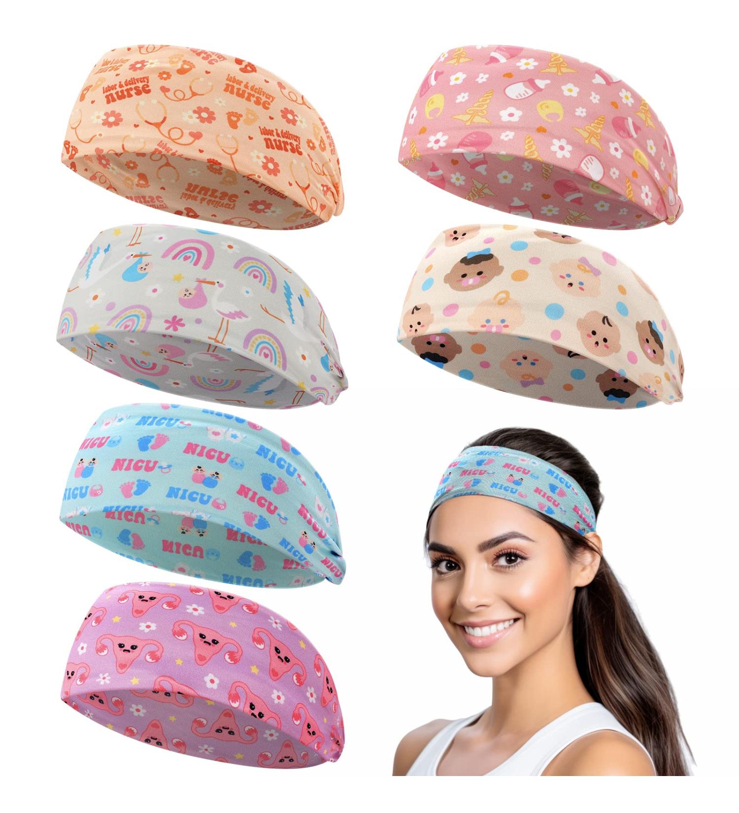 Eunikroko Nurse Headbands 6 Pcs - Non-Slip Hair Bands for Women | Perfect Nurse Gift for Labor & Delivery, NICU Work, Yoga & Workout - Elastic RN Accessories - Buy Online on GoSupps.com