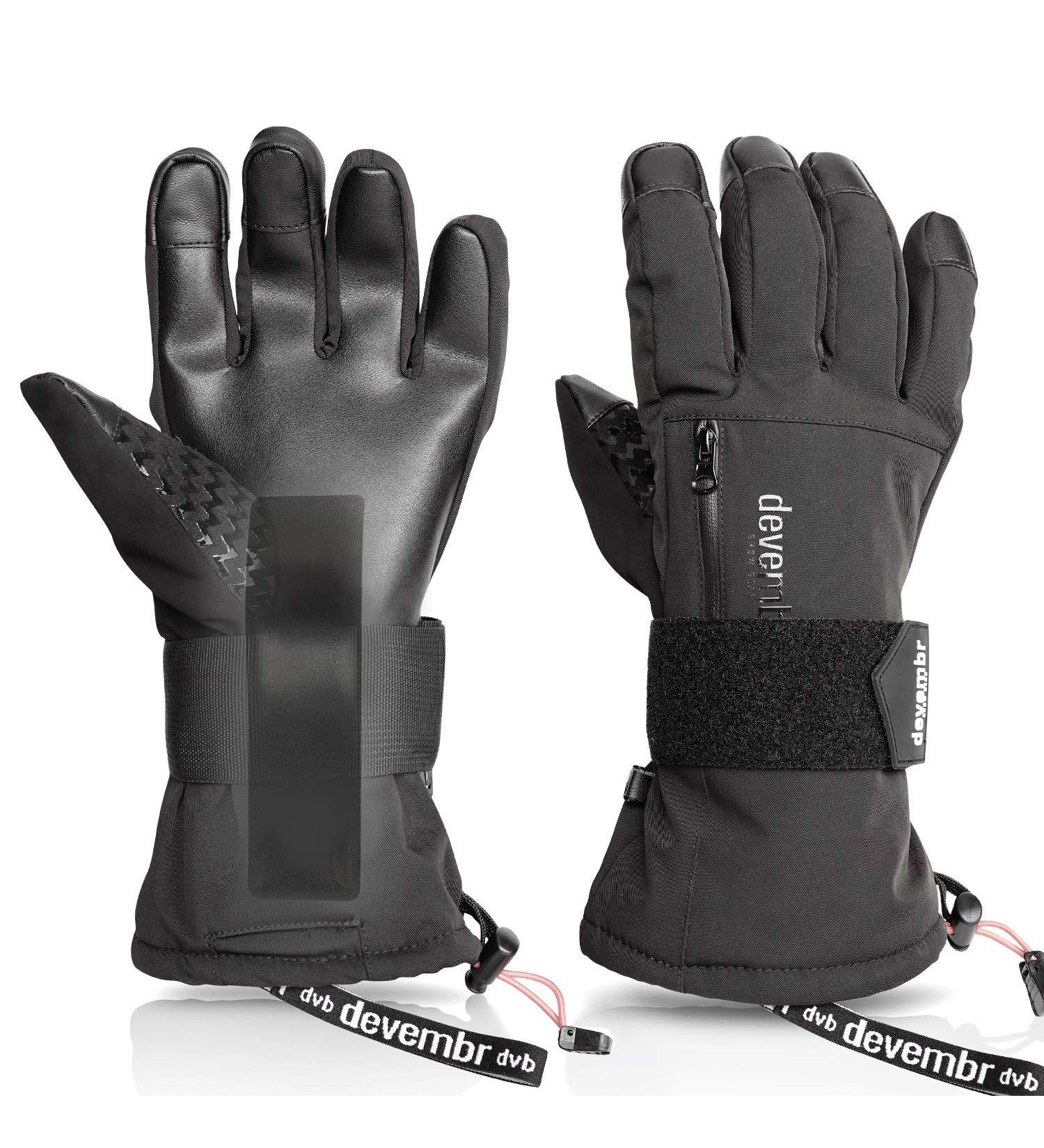 devembr Ski Gloves Waterproof  Warm Snowboard Gloves with Wrist Guard  XS/S/M/L Black Medium - Buy Online on GoSupps.com
