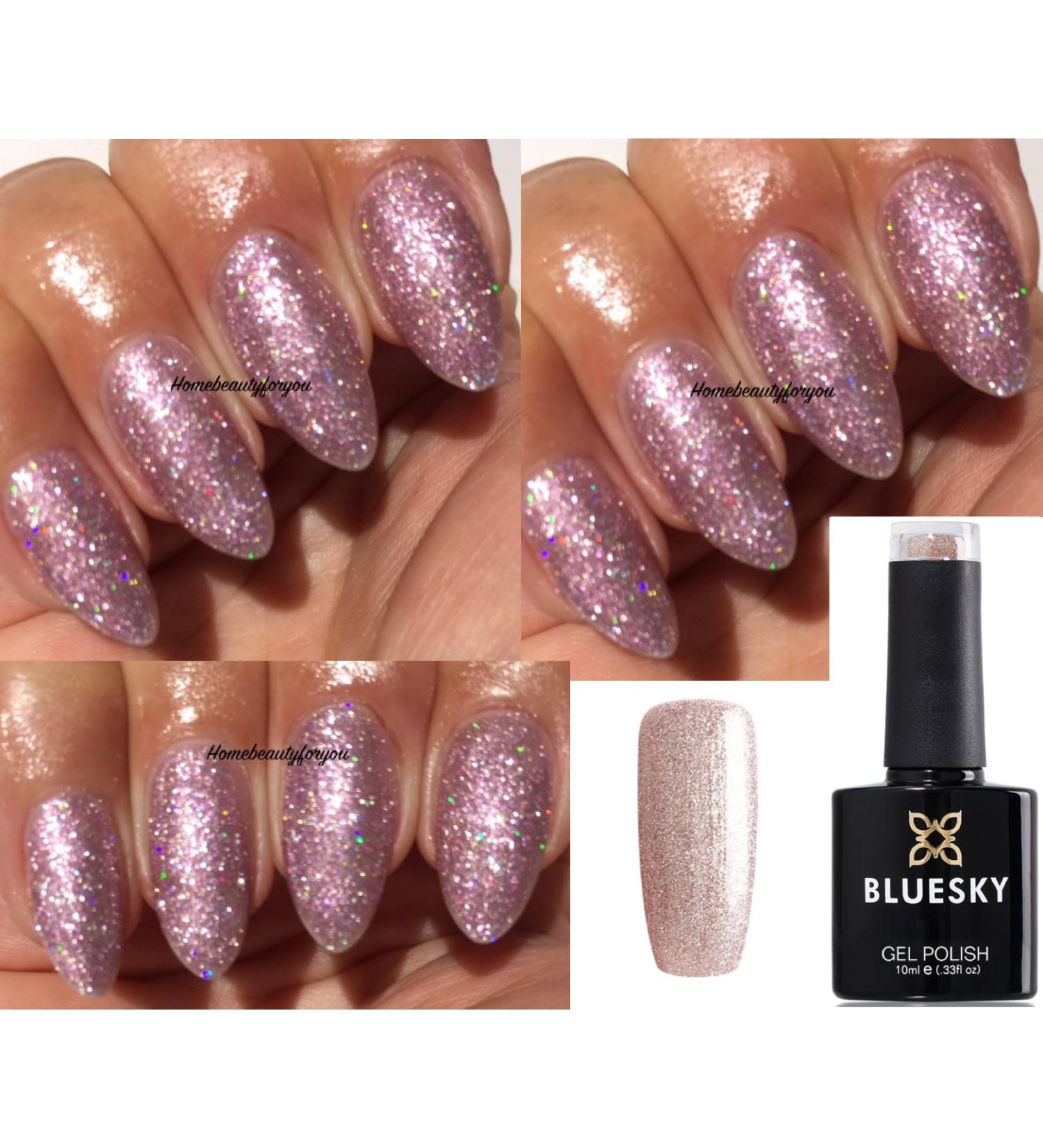 Bluesky Gel Nail Polish Pink Glitter Fairy Dust Light Pink Fine Glitter Iridescent Sparkle Nail Gel Polish 63903 UV LED Soak Off 10ml - Buy Online on GoSupps.com