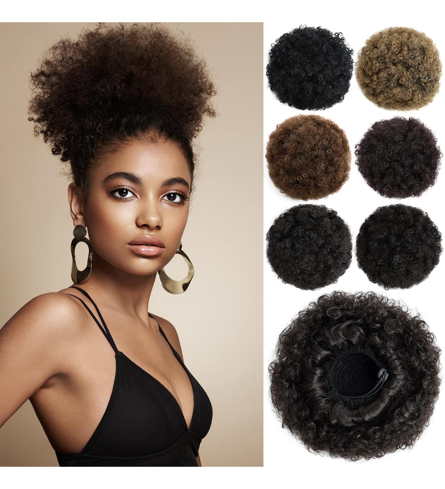 YAMEL Afro Puff Drawstring Ponytail Large Bun Extensions Dark Brown Synthetic Updo Hair Pieces for Black Women Dark Brown Large (Pack of 1) - Buy Online on GoSupps.com