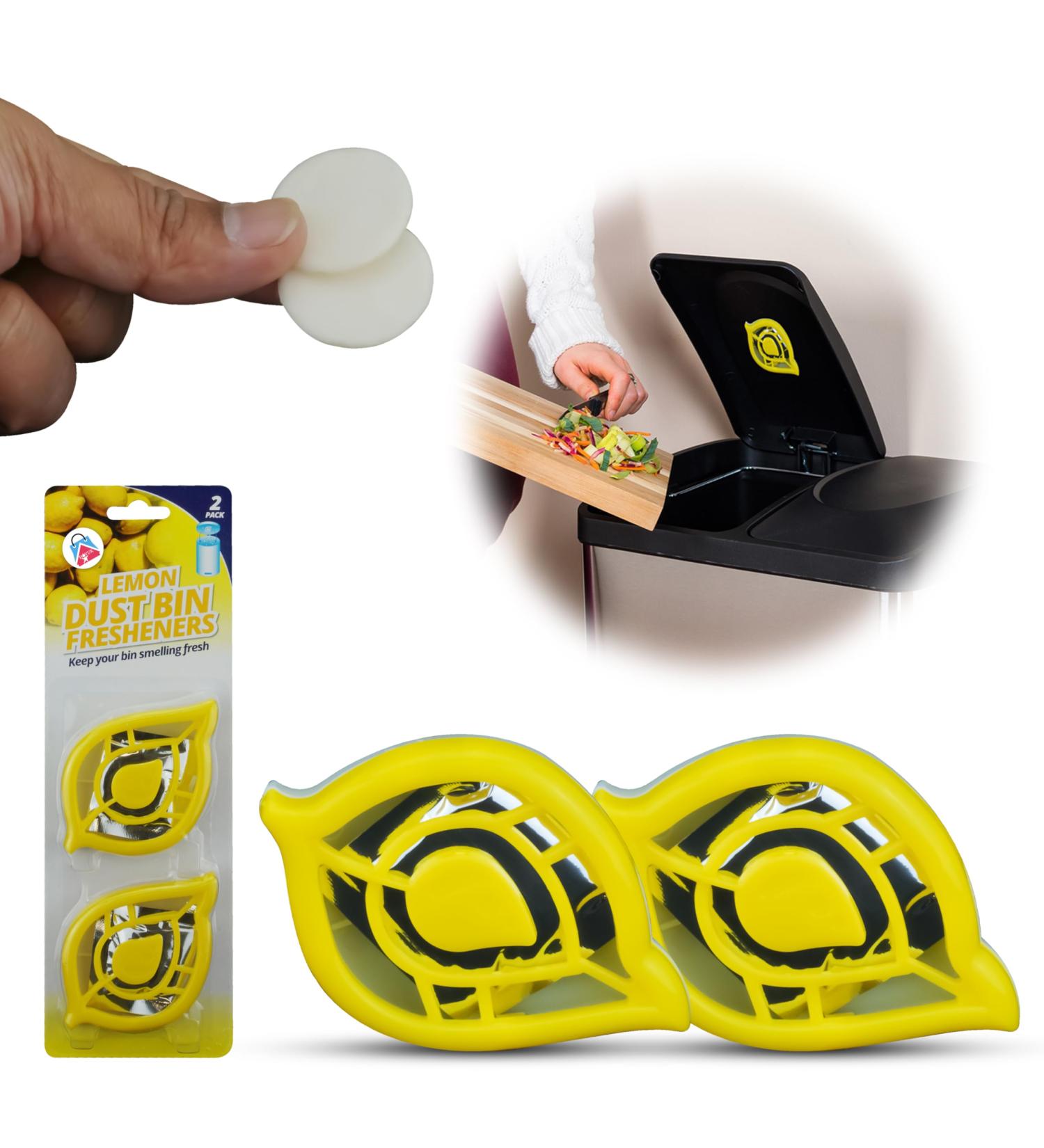 Buy HOVUK Trash Can Air Freshener - 2 Pack Lemon Odor Removers for Kitchen Waste Buckets - Self-Adhesive Swing Pedal Scent (Yellow) - Buy Online on GoSupps.com