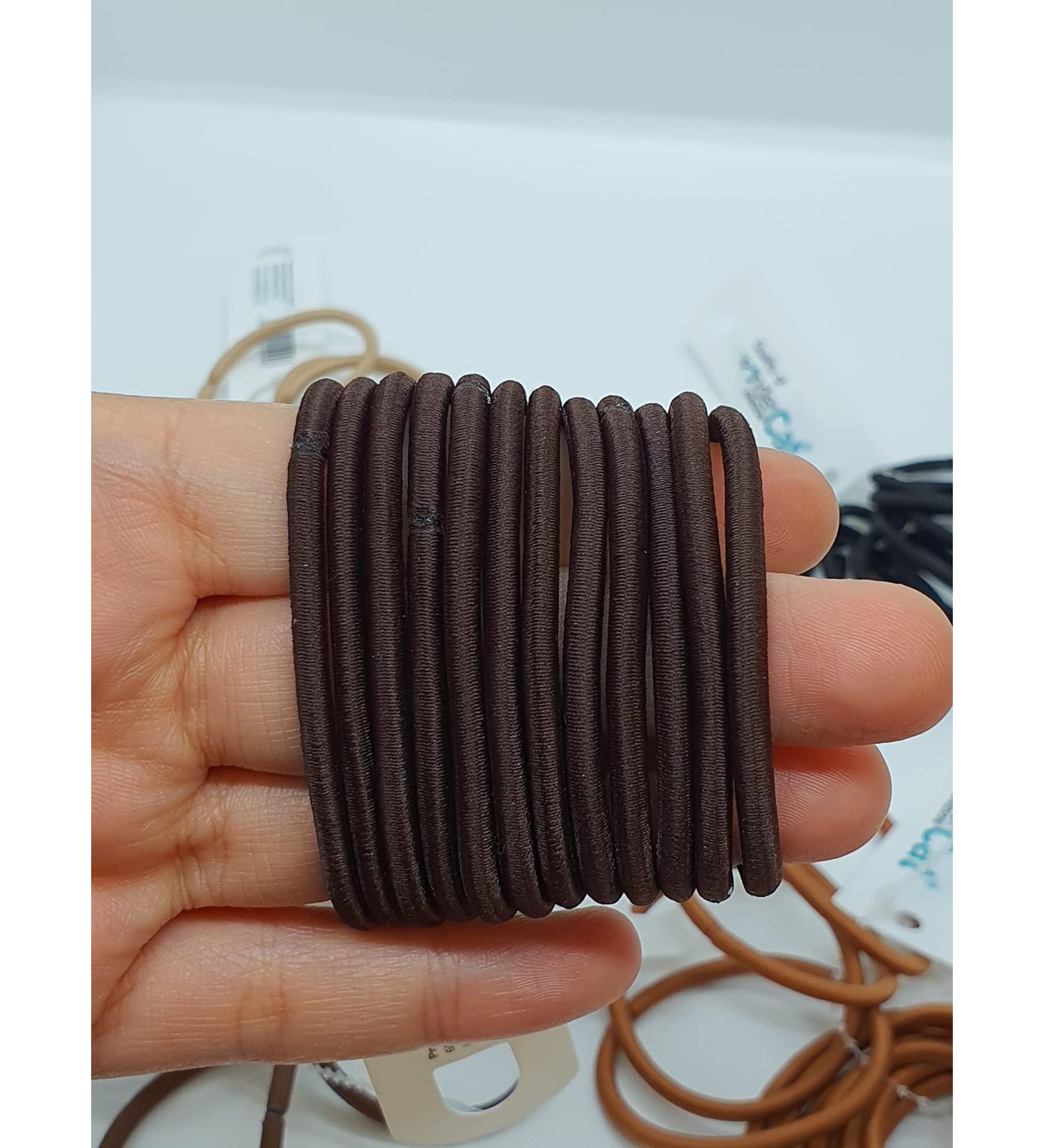 12 PCS BROWN Elastic Hair Bands 3mm Elastic Hair Ties Ponytail Holders Bulk Hair Ties No Metal Gentle Elastics for Women Men Girls Kids (Brown) - A2THIBRO - Buy Online on GoSupps.com